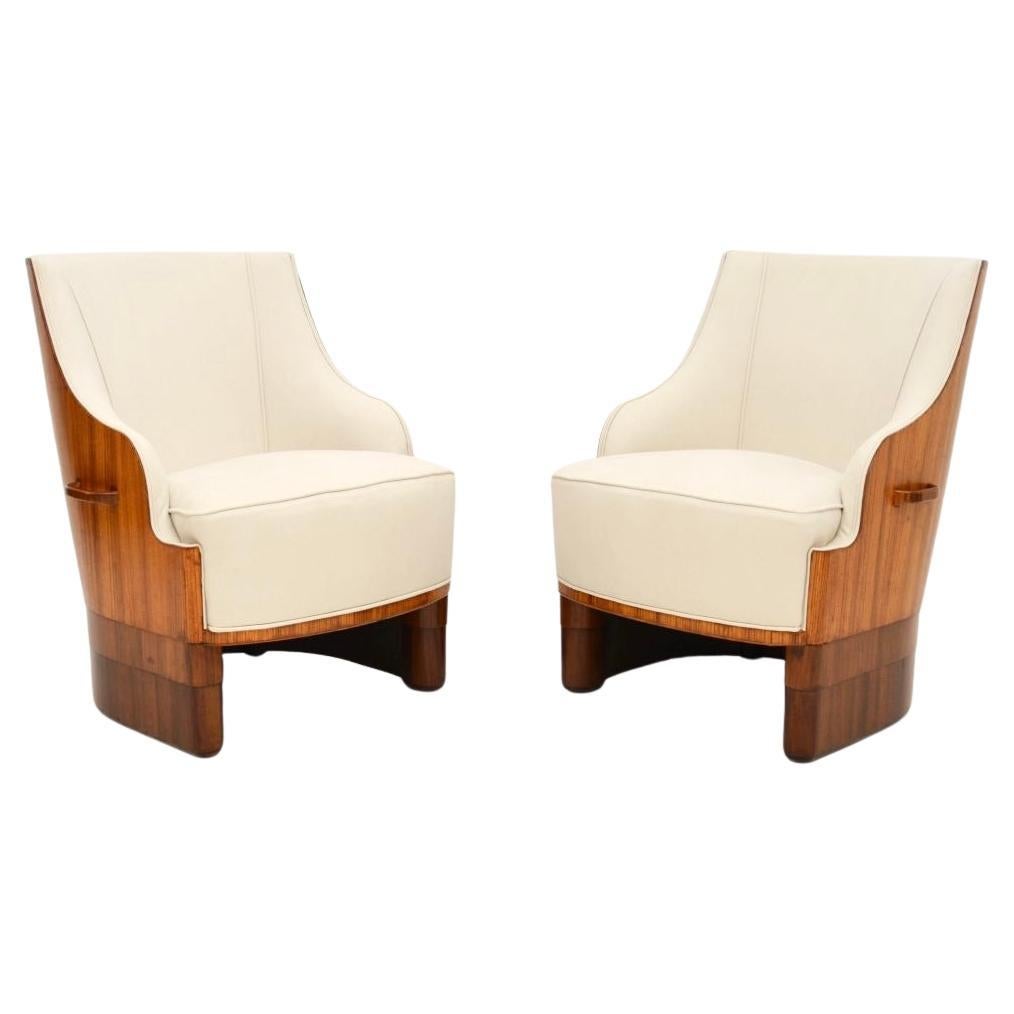 Paire de fauteuils à dossier en coquille Art Déco