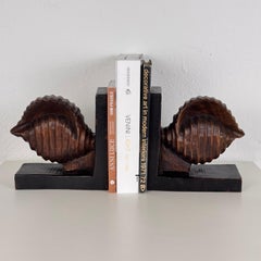 Pair of Art Deco Shell-Shaped Bookends, Italy, 1930s