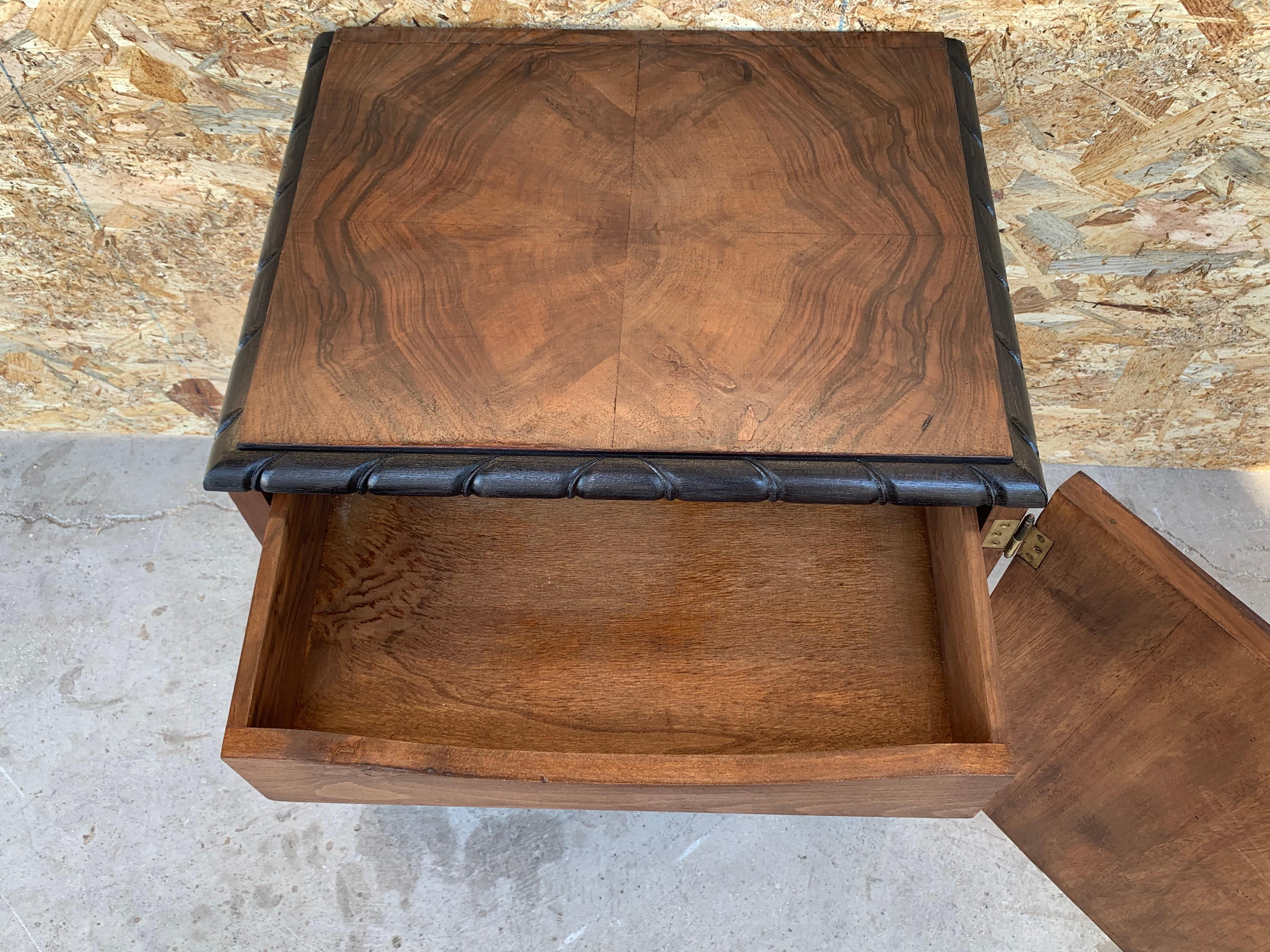 Pair of Art Deco Side Cabinets or Nightstands with Ebonized Base 6