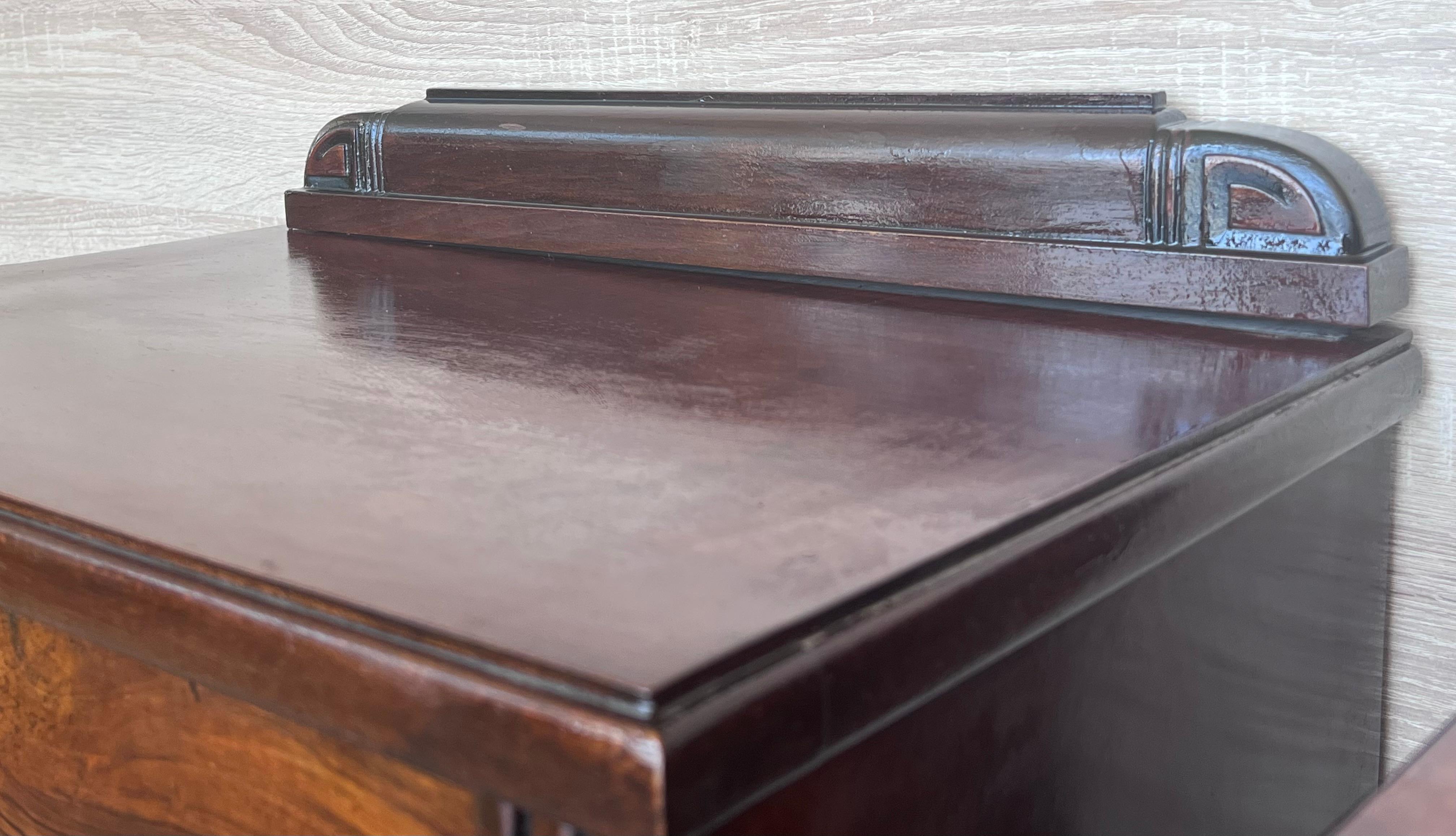 Pair of Art Deco Side Cabinets or Nightstands with Ebonized Base For Sale 2