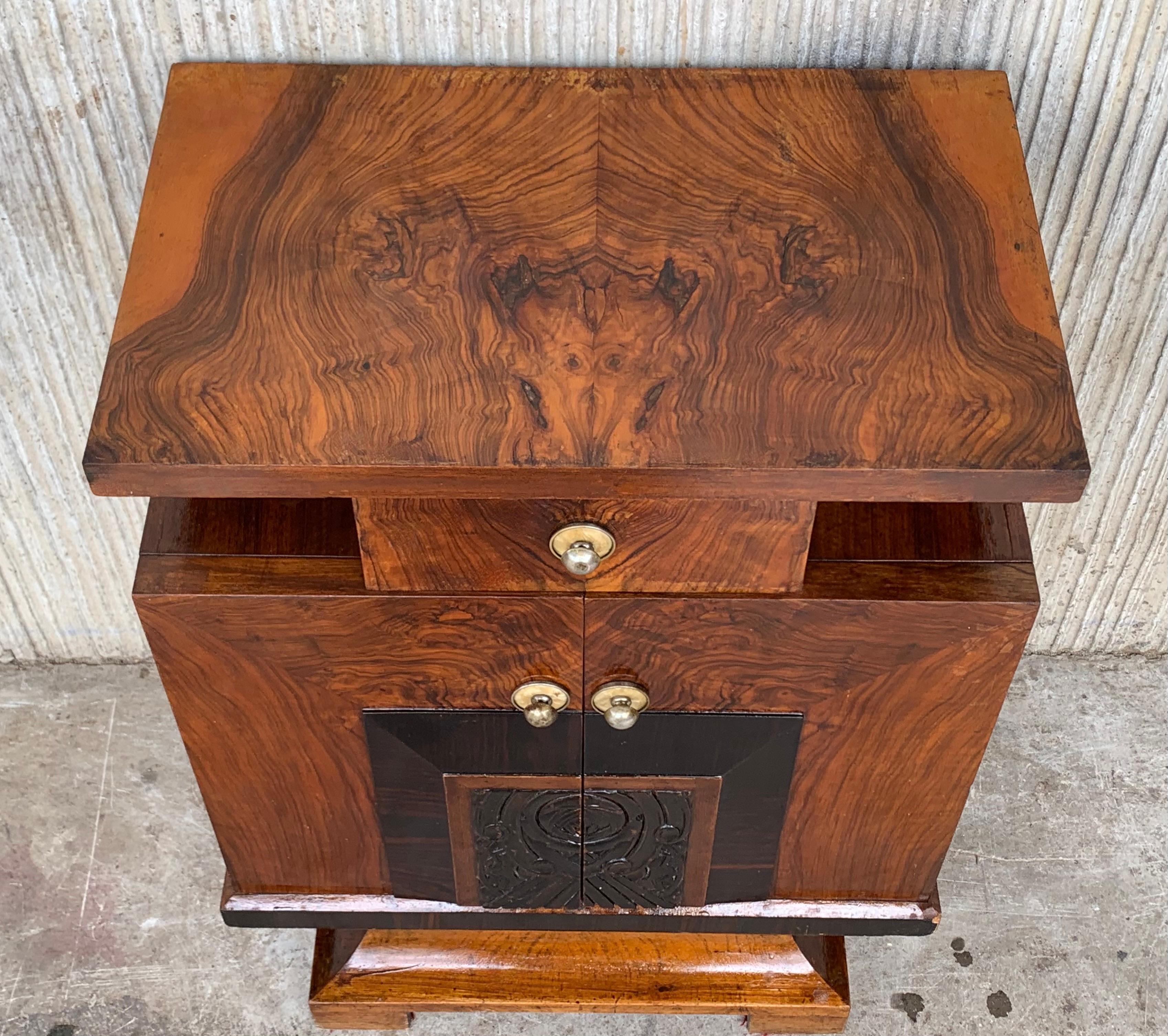 Pair of Art Deco Side Cabinets or Nightstands with Ebonized Details 5