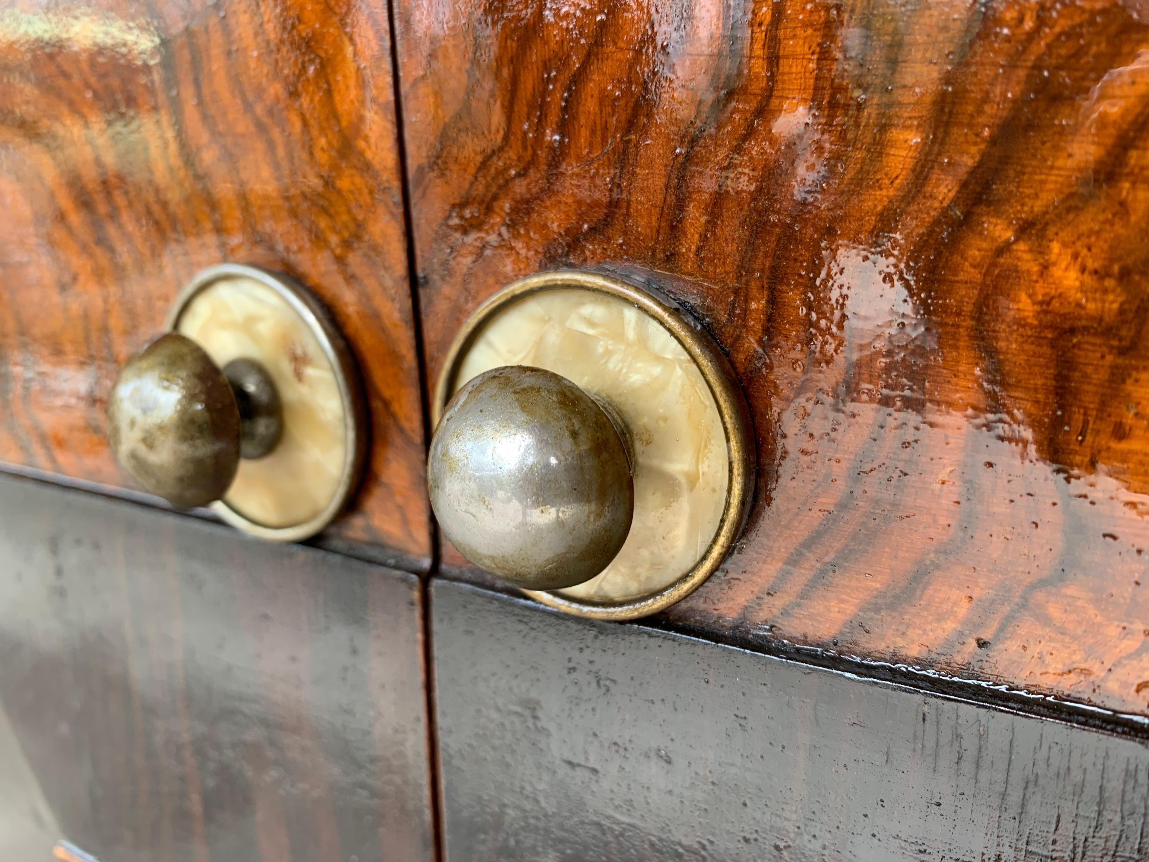 Pair of Art Deco Side Cabinets or Nightstands with Ebonized Details 7