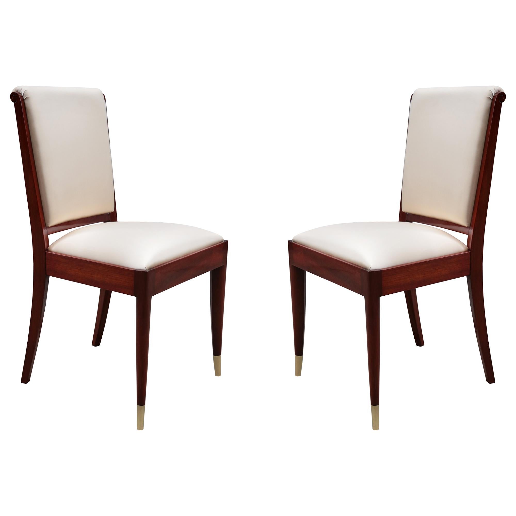 Pair of Art Deco Side Chairs by De Coene Frères