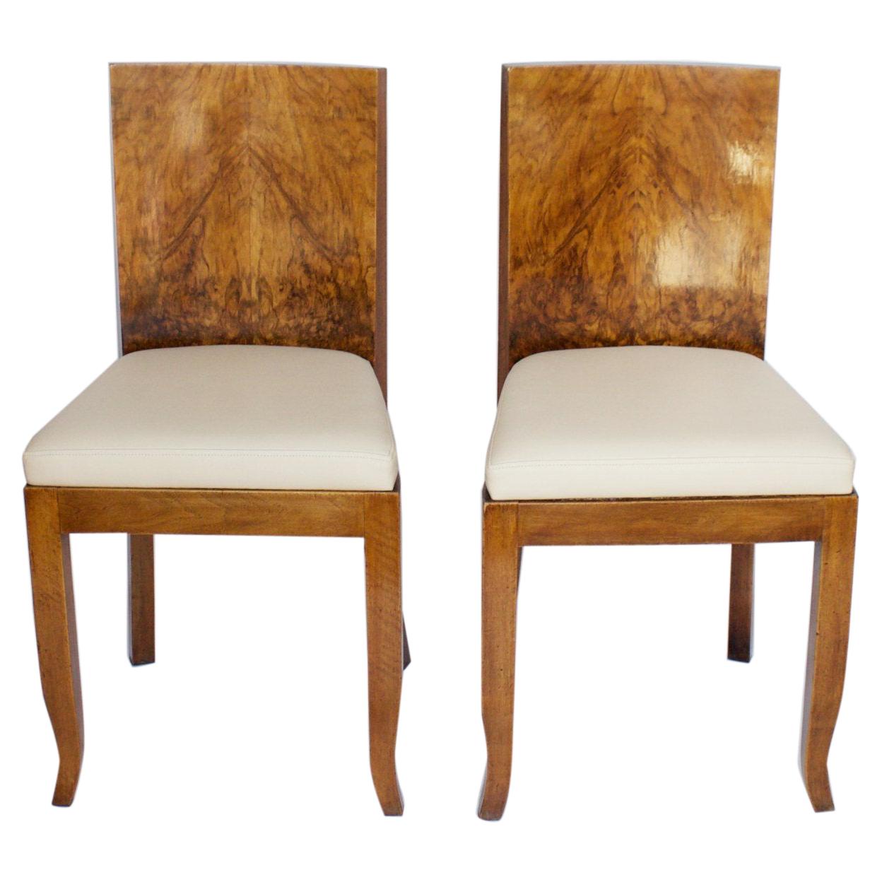 Pair of Art Deco Side Chairs English, Circa 1930
