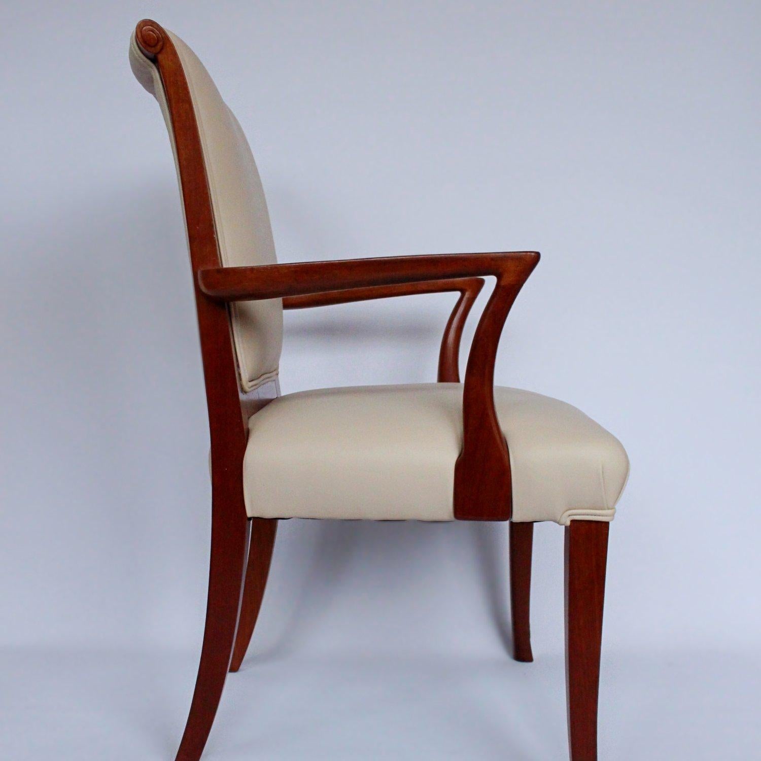 Polished Pair of Art Deco Side Chairs