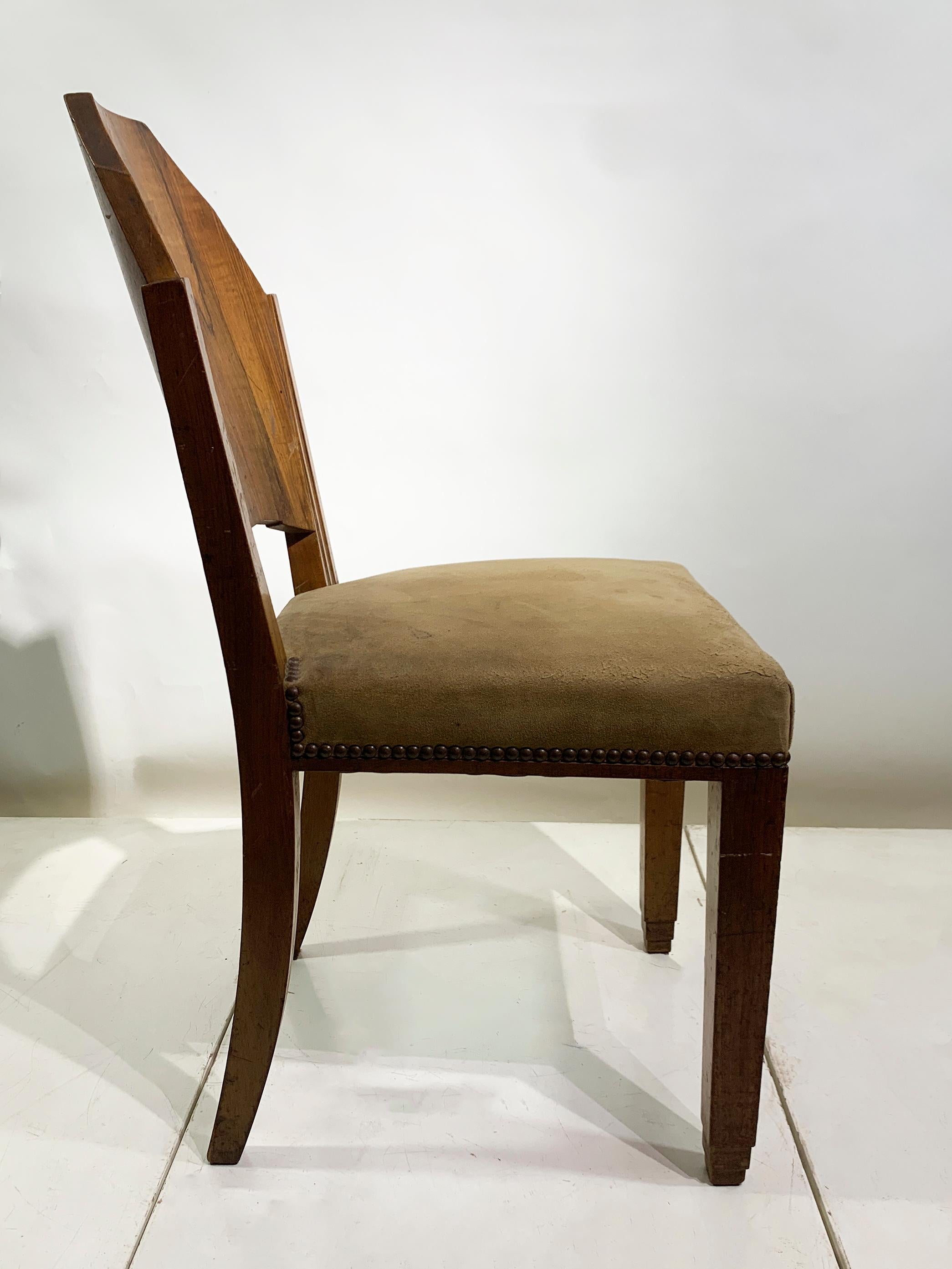Paire de chaises d'appoint Art déco à dossier géométrique, France, vers 1930 en vente 8