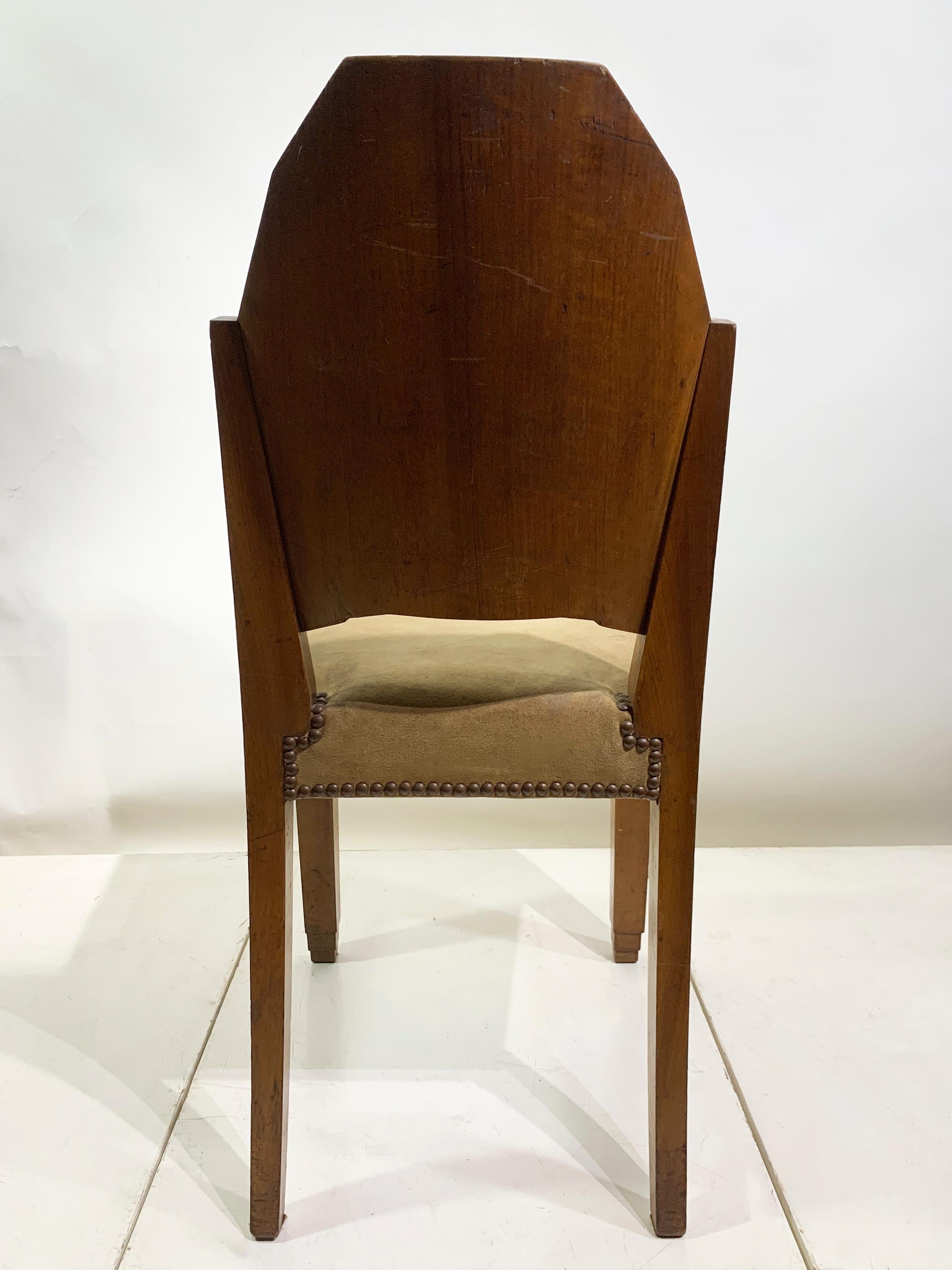 Paire de chaises d'appoint Art déco à dossier géométrique, France, vers 1930 en vente 9