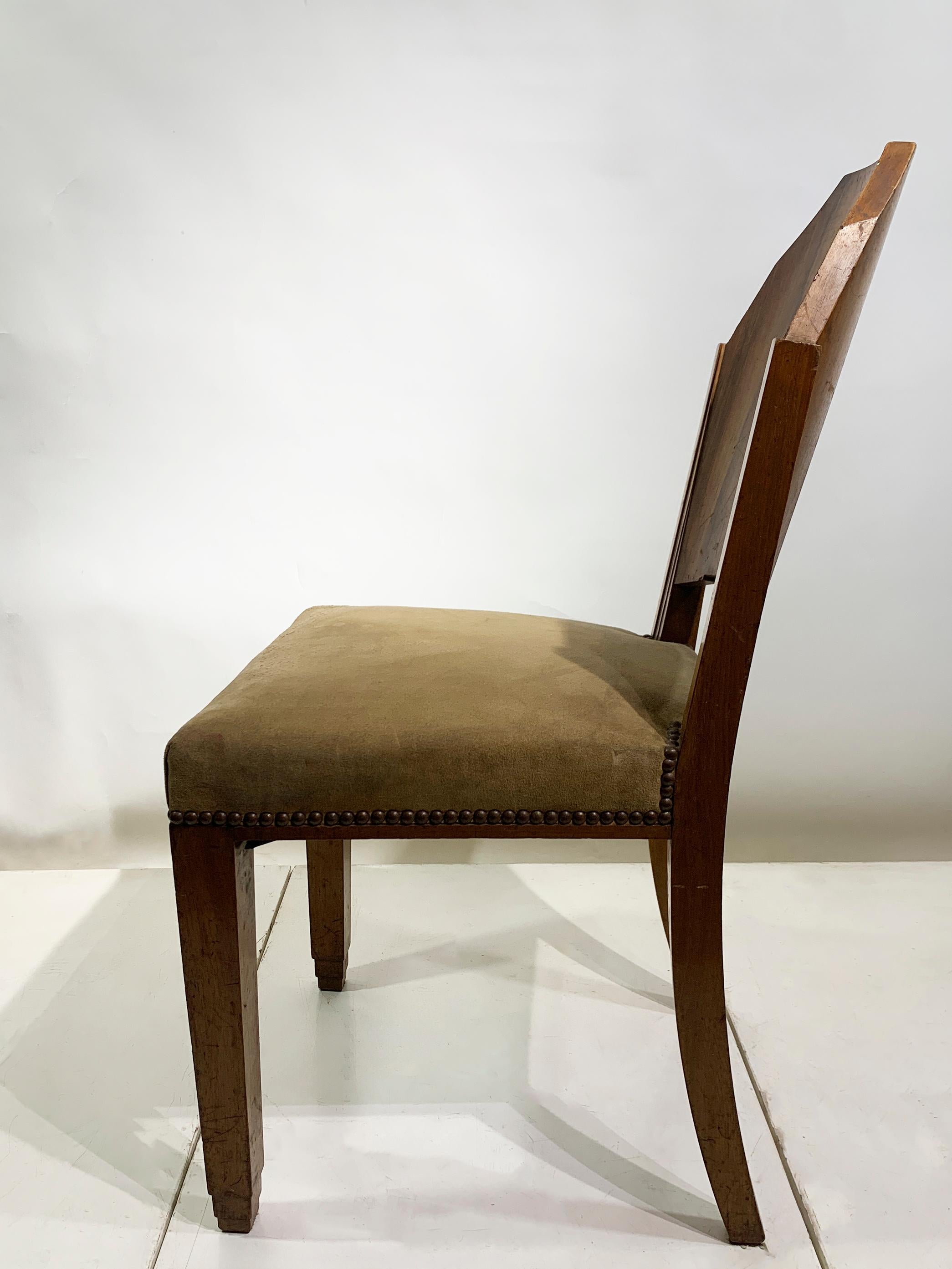 Paire de chaises d'appoint Art déco à dossier géométrique, France, vers 1930 en vente 10