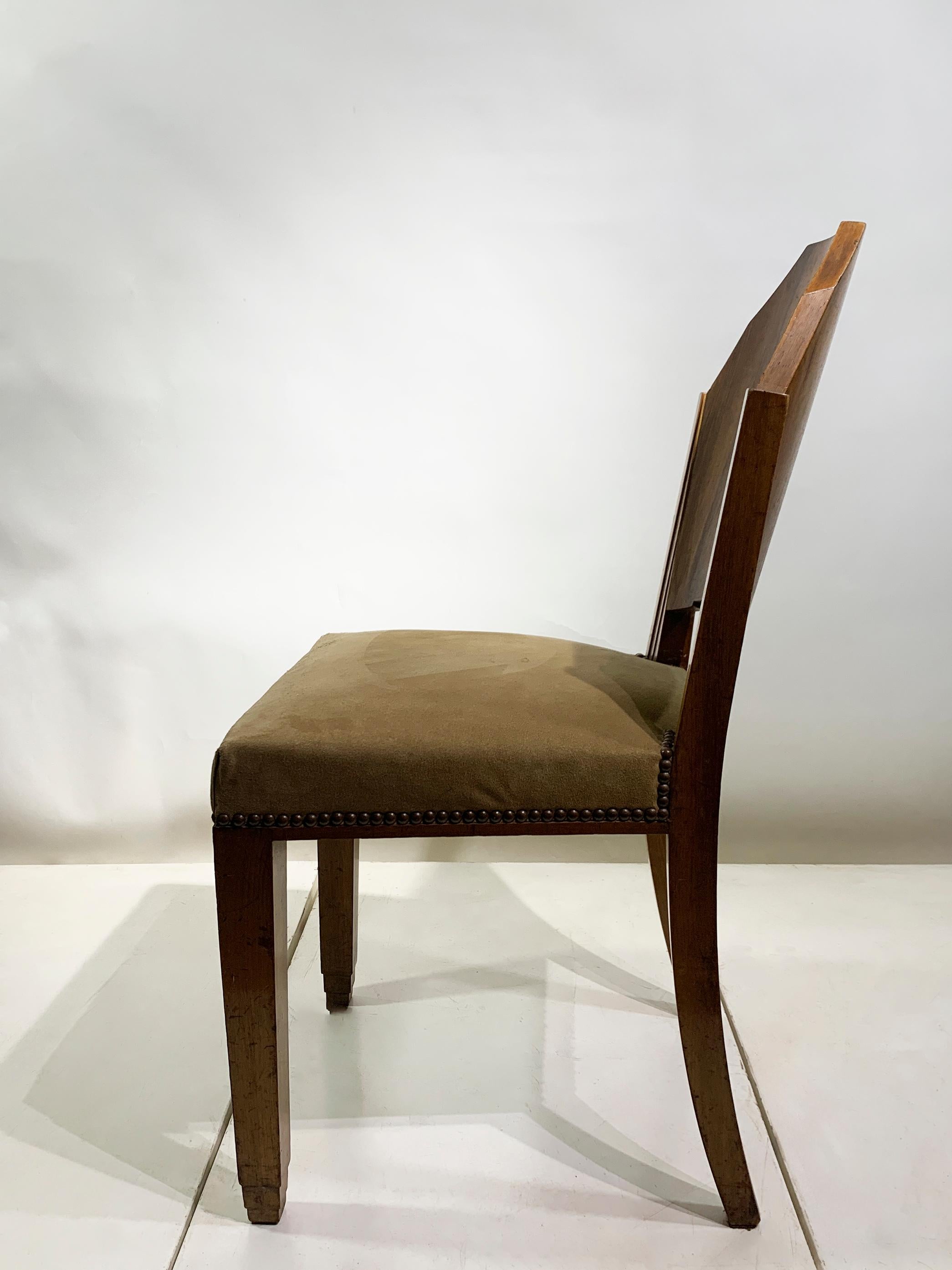 Paire de chaises d'appoint Art déco à dossier géométrique, France, vers 1930 en vente 1