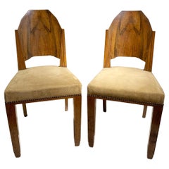 Coppia di sedie Art Deco con schienale geometrico, Francia, anni '30 circa