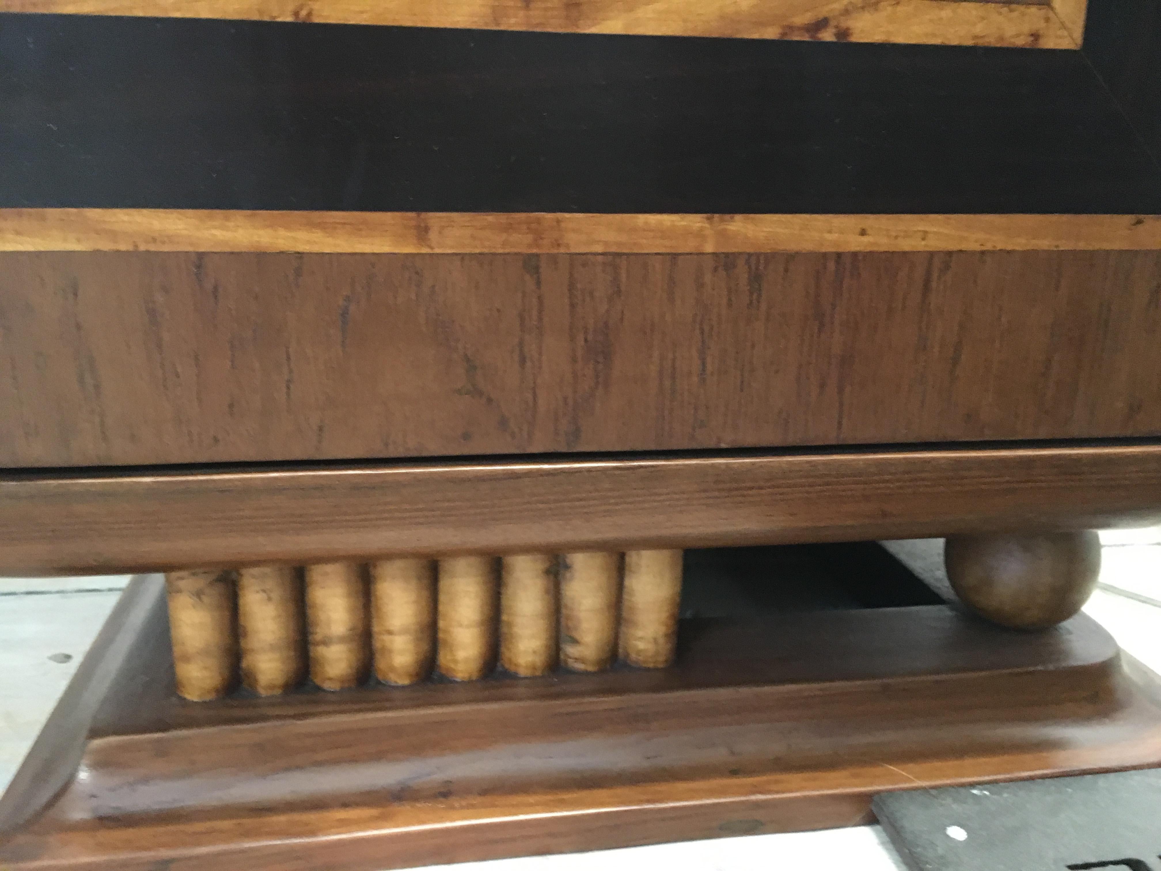Pair of Art Deco Side Table Cabinets, Teak with Rosewood Inlay 3