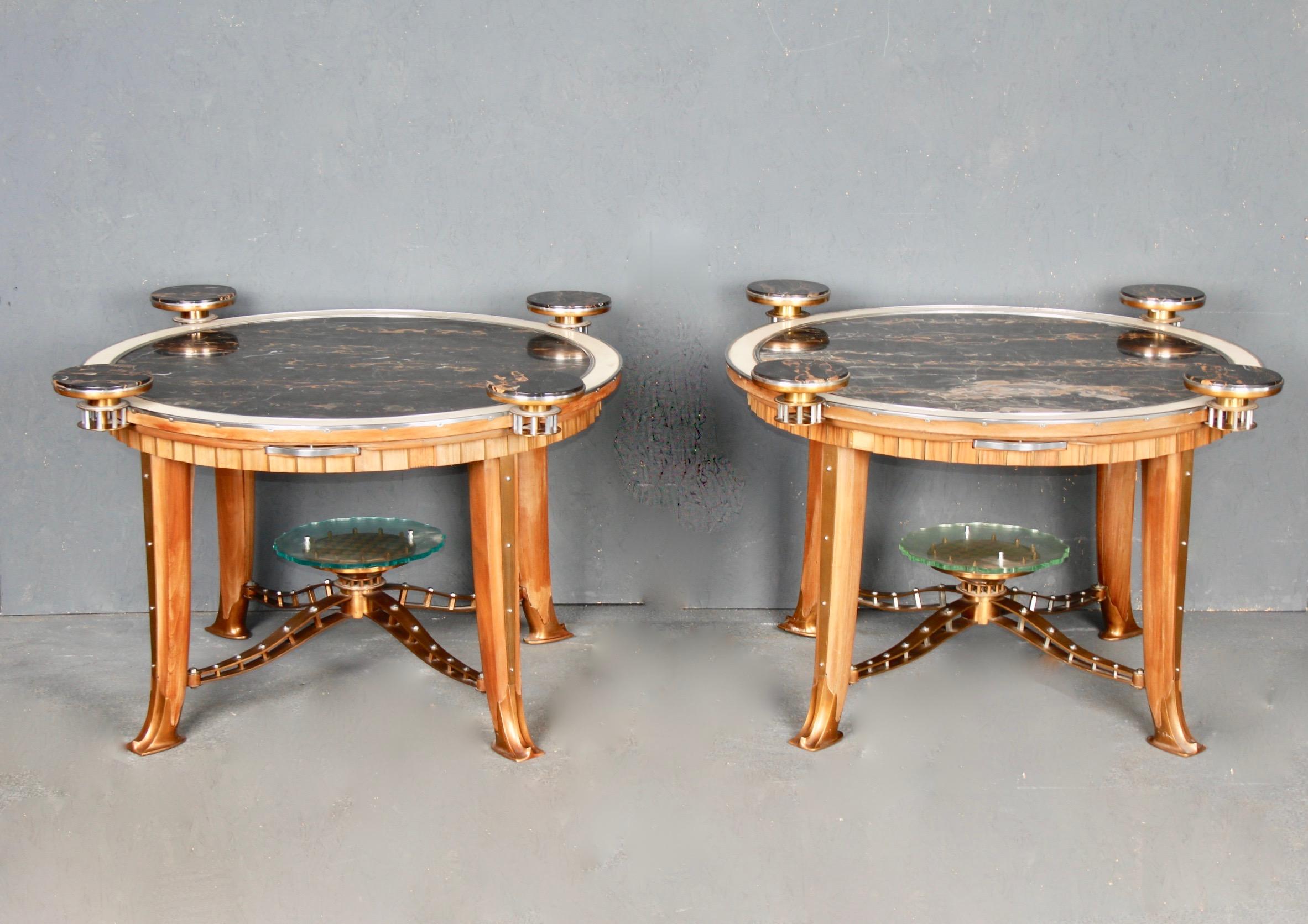 Swiss Pair of Art Deco Side Table