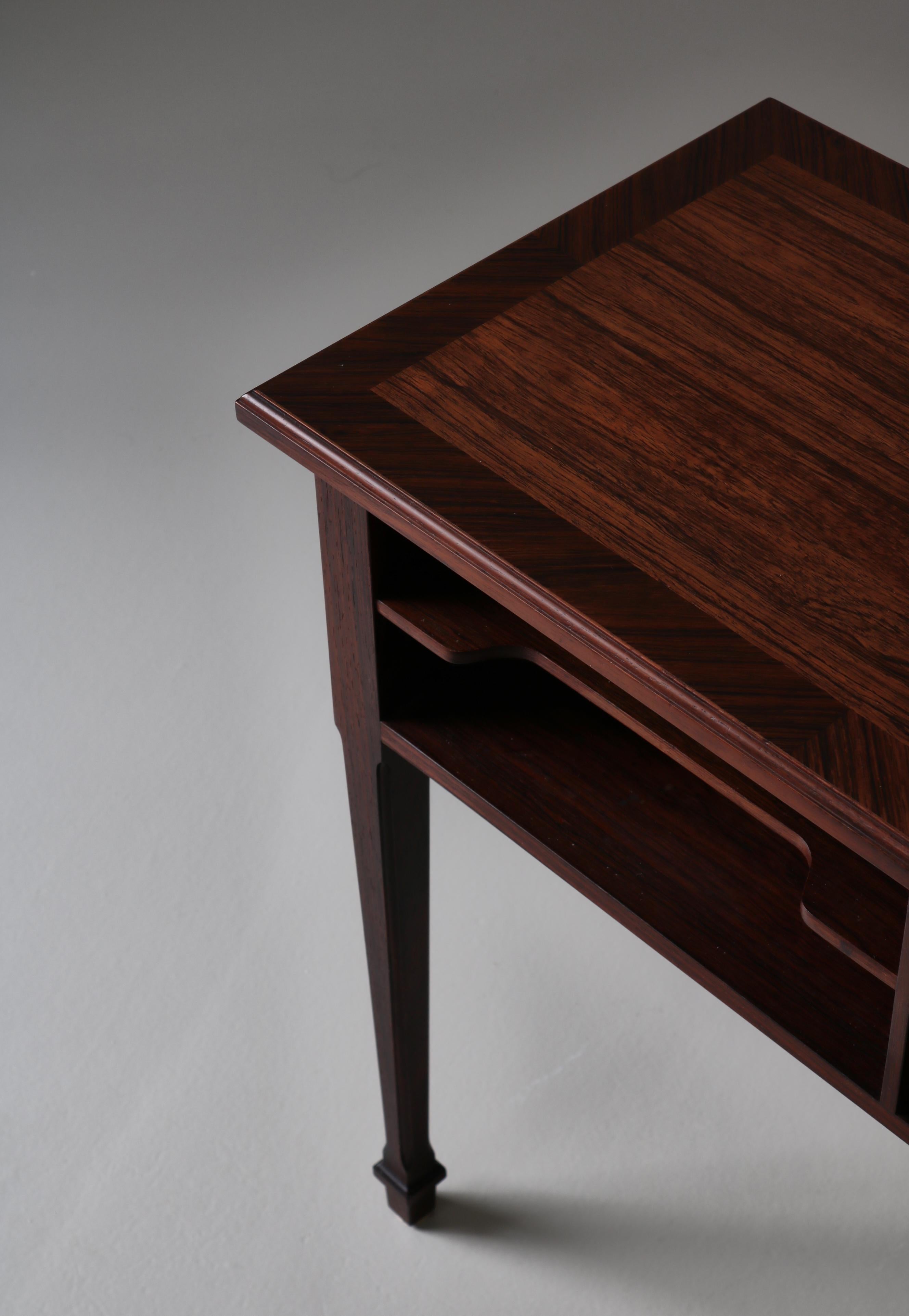 Pair of Art Deco Side Tables by Ernst Kühn in Rosewood, Denmark, 1930s For Sale 1