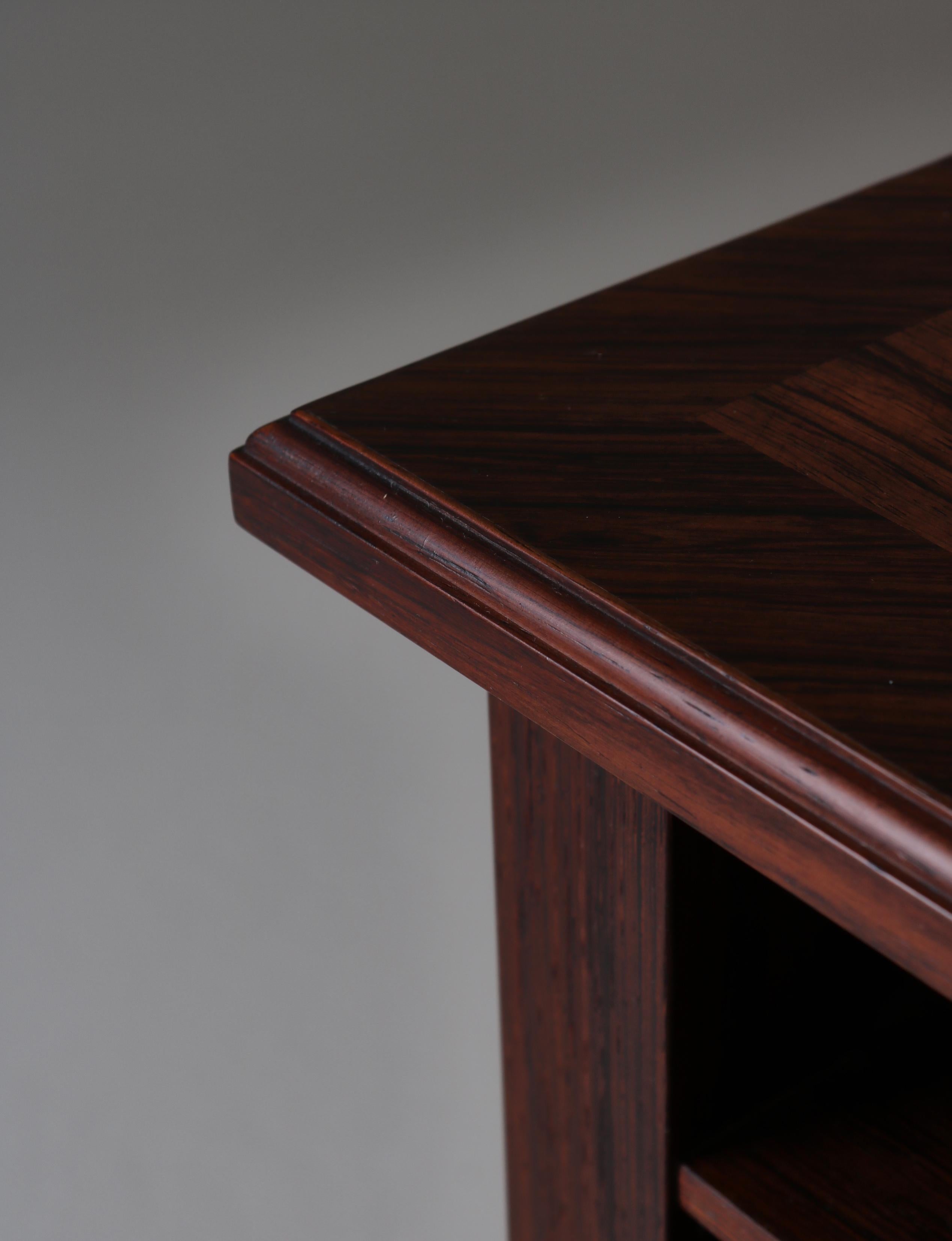 Paire de tables d'appoint Art déco d'Ernst Kühn en bois de rose, Danemark, années 1930 en vente 3