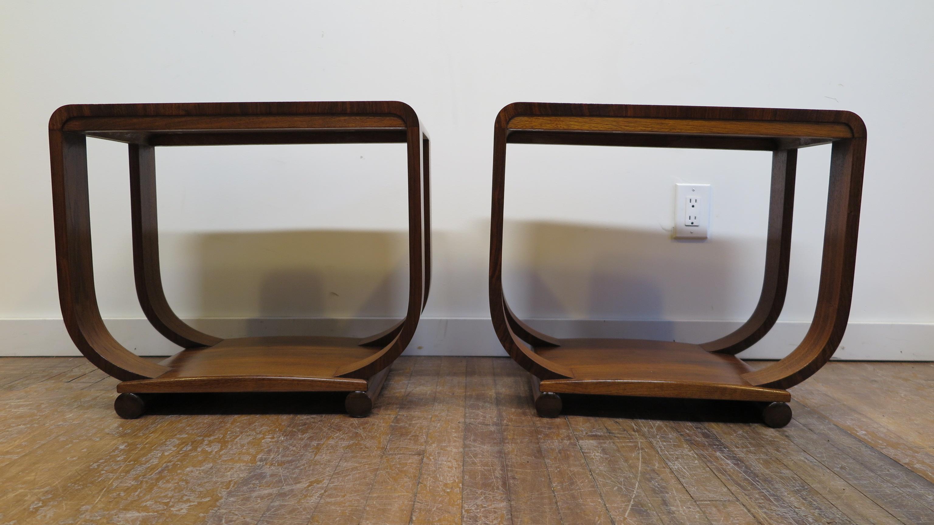 Veneer Pair of Art Deco Side tables