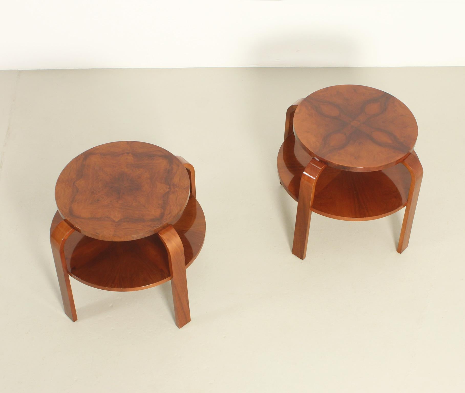 Mid-20th Century Pair of Art Deco Side Tables from 1930s, Spain