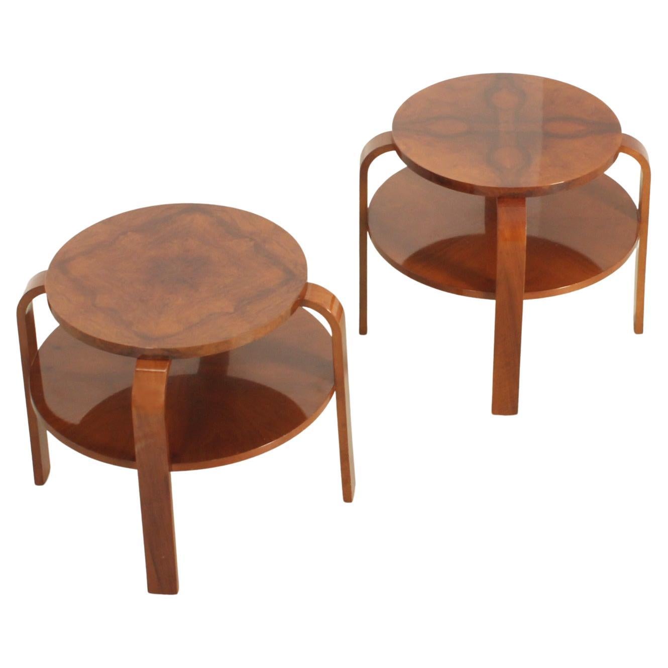 Pair of Art Deco Side Tables from 1930s, Spain