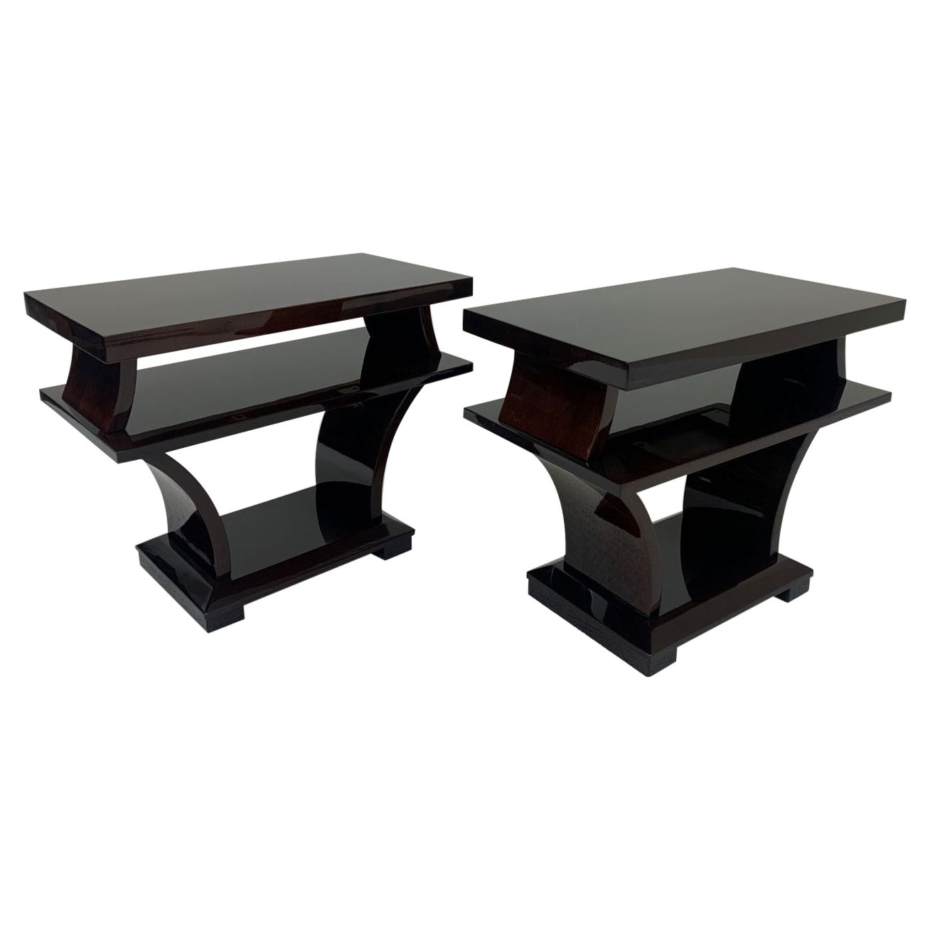Coppia di tavolini Art Deco, Streamline American Modern  Circa anni '40