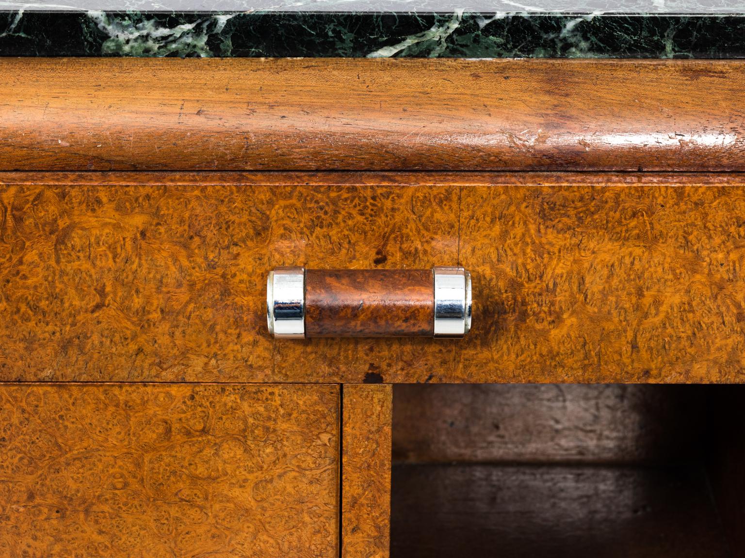 Pair of Art Deco Side Tables with Marble Tops, circa 1930s For Sale 12