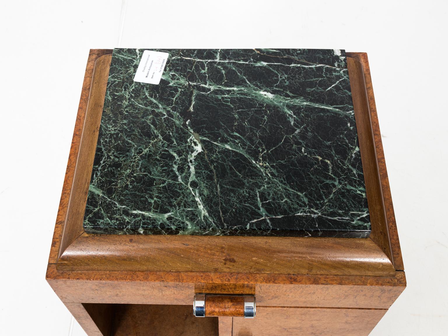 Pair of Art Deco Side Tables with Marble Tops, circa 1930s For Sale 2