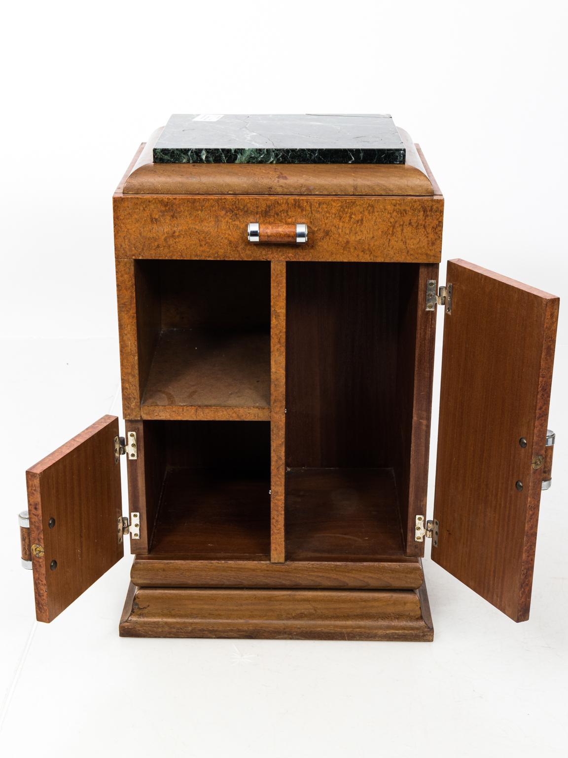 Pair of Art Deco Side Tables with Marble Tops, circa 1930s For Sale 4