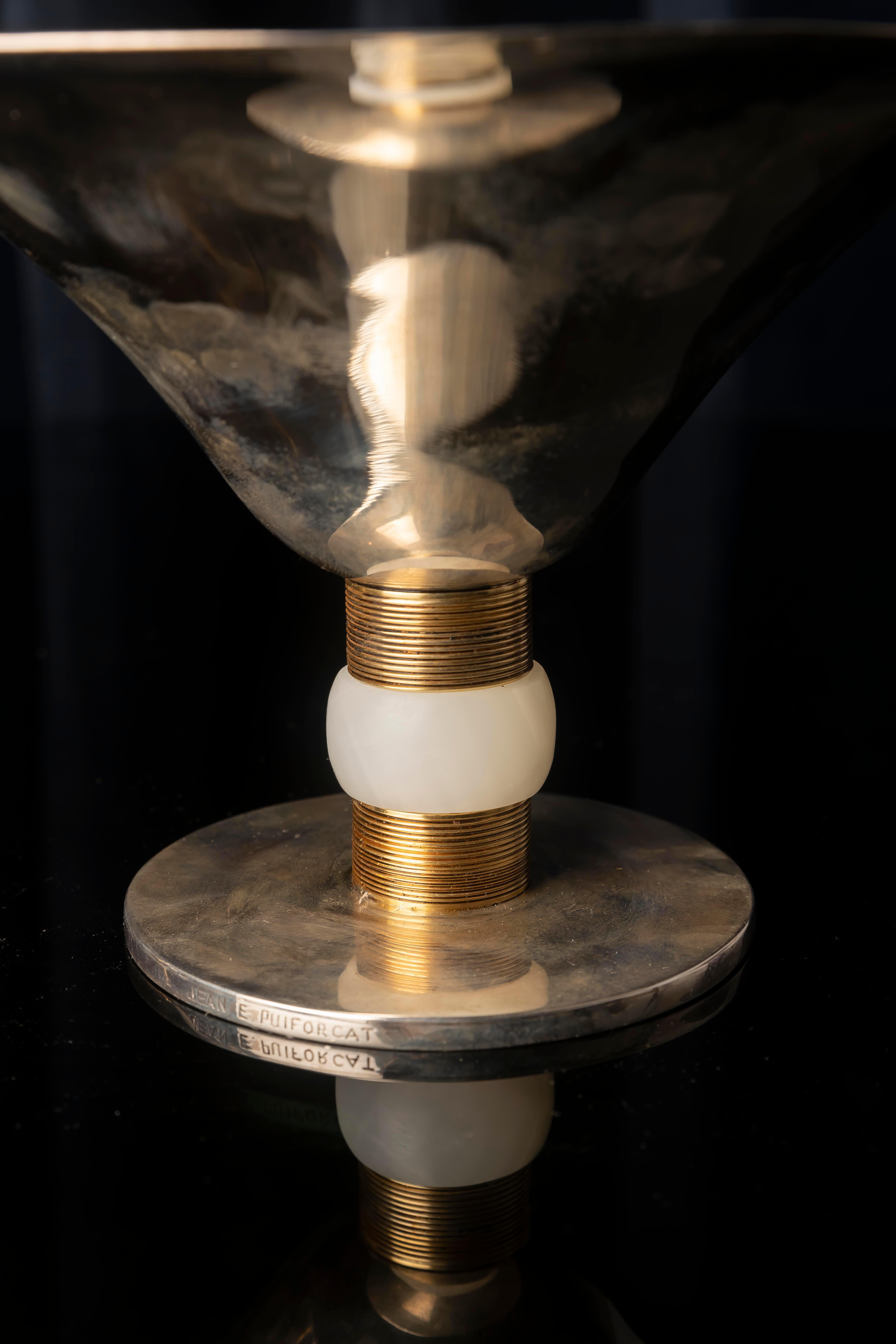 Coppia di centrotavola in argento Art Deco di Jean E. Puiforcat, Francia in vendita 1