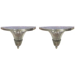 Pair of Art Deco Silver Design Shelves