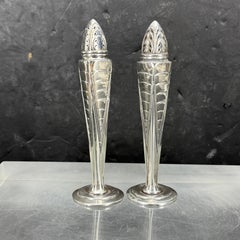 Pair of Art Deco Silver Salt & Pepper Shakers