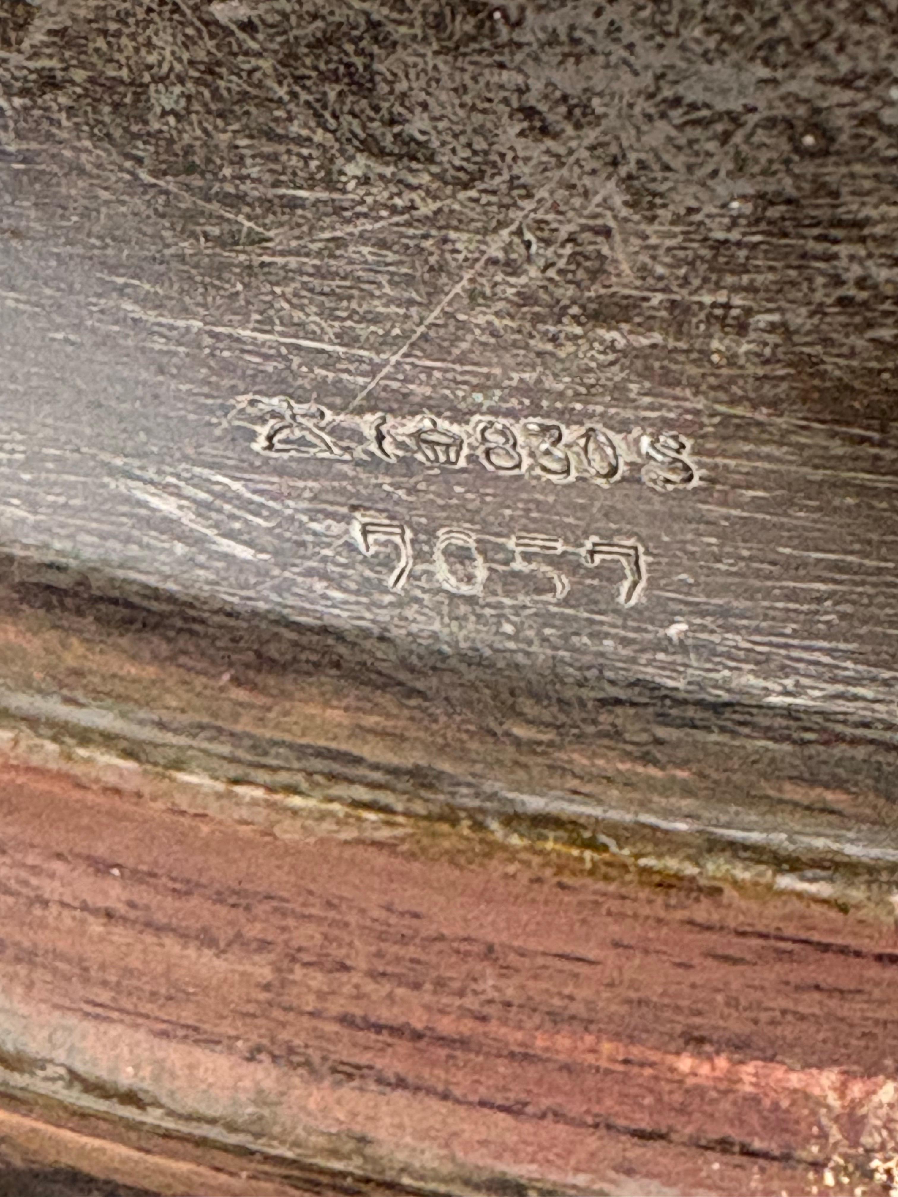 Pair of Art Deco silver six-light candelabra by Wilkens & Söhne circa 1930 in vendita 4