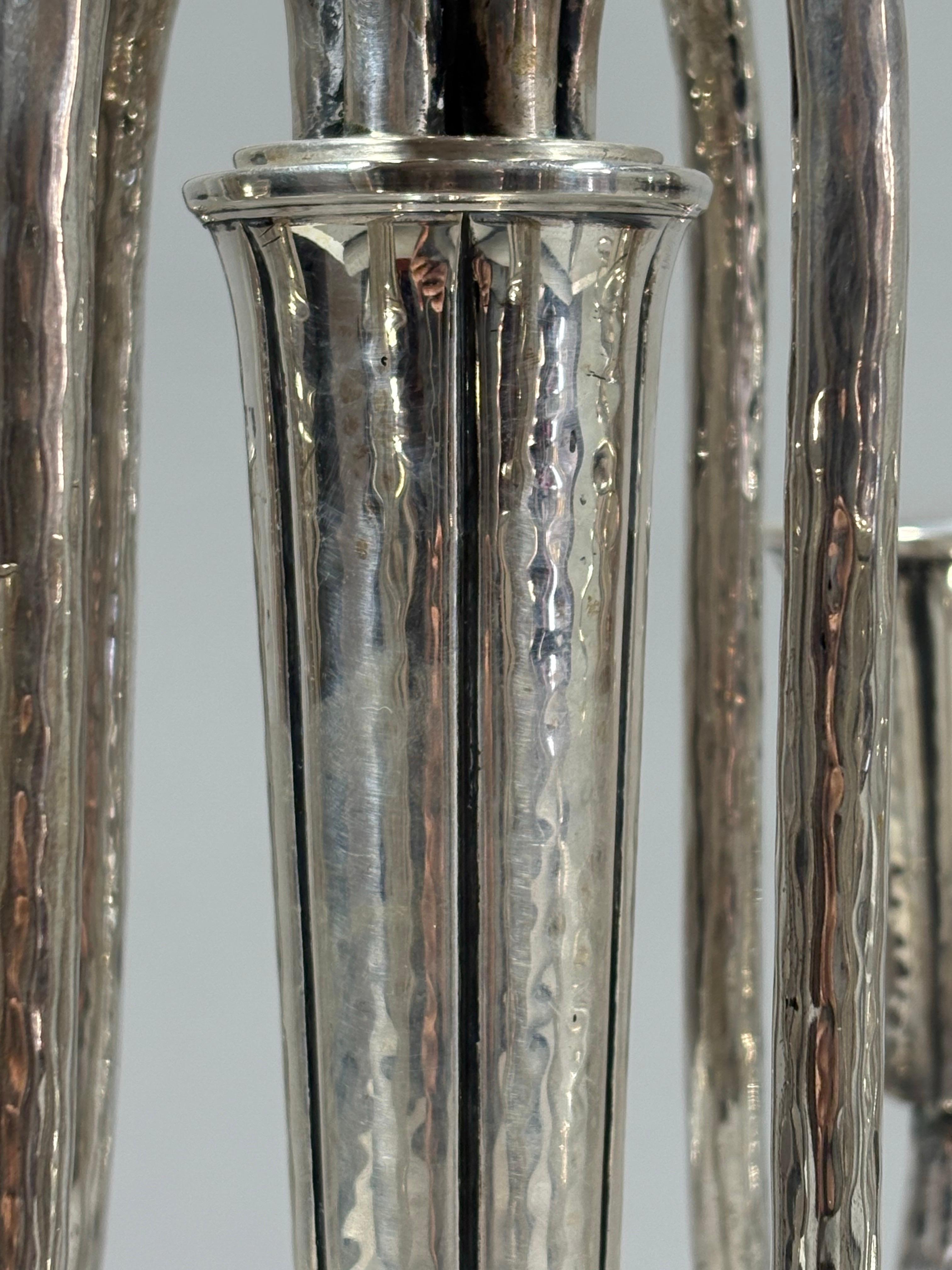 Pair of Art Deco silver six-light candelabra by Wilkens & Söhne circa 1930 in vendita 6