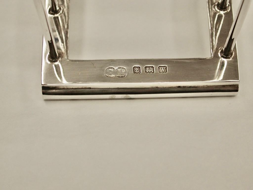 Sterling Silver Pair of Art Deco Silver Toast Racks, Dated 1941/46, Suckling Bros, Birmingham For Sale