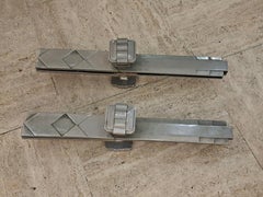 Pair of Art Deco silvered bronze door handles