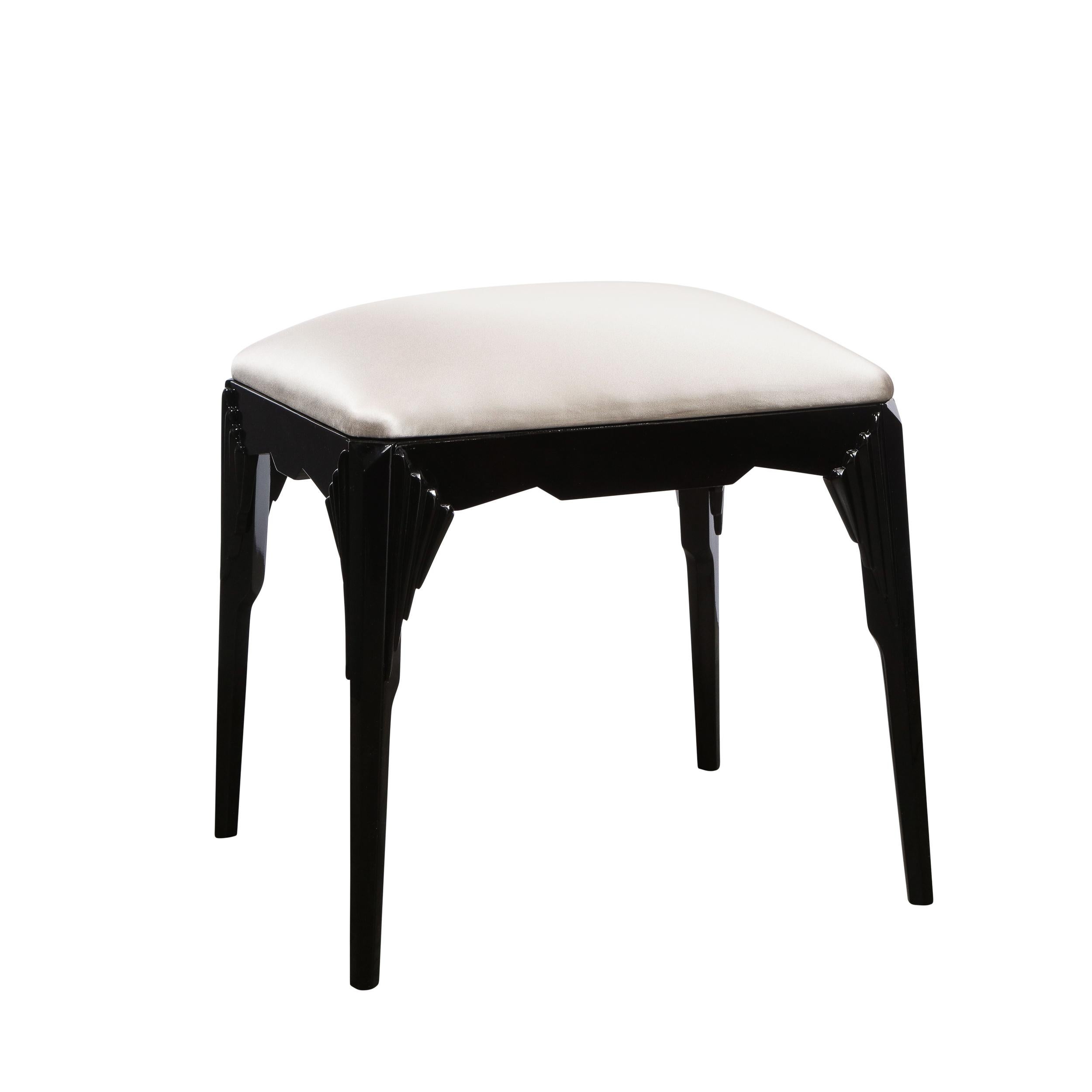 black and gold vanity stool