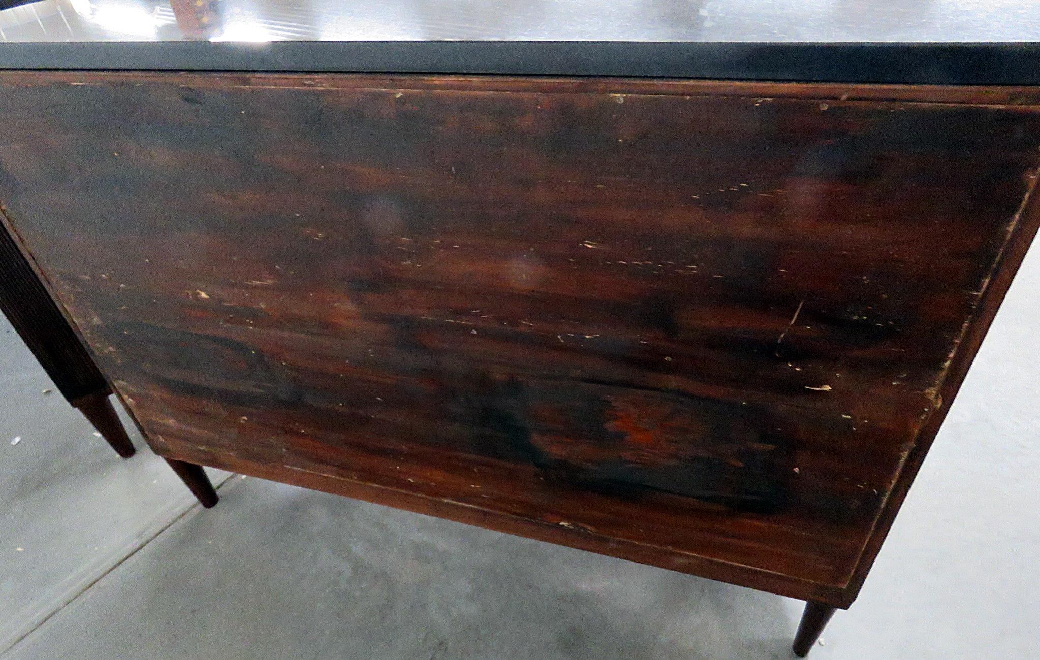 Pair of Art Deco Marble Top Demilune Commodes Servers Buffets Sideboards 4