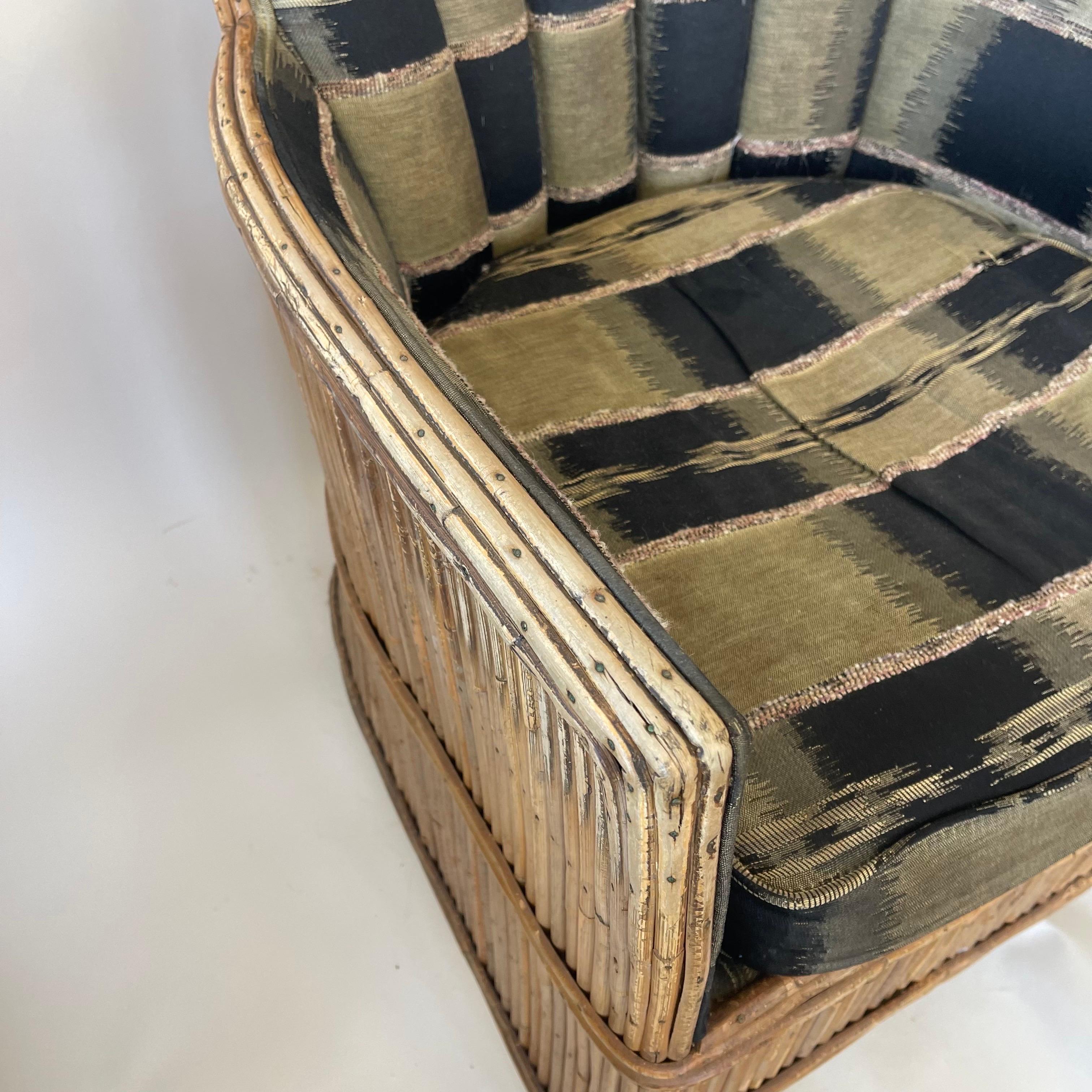 Paire de fauteuils Art Deco en rotin fendu, USA, Circa 1940s en vente 2