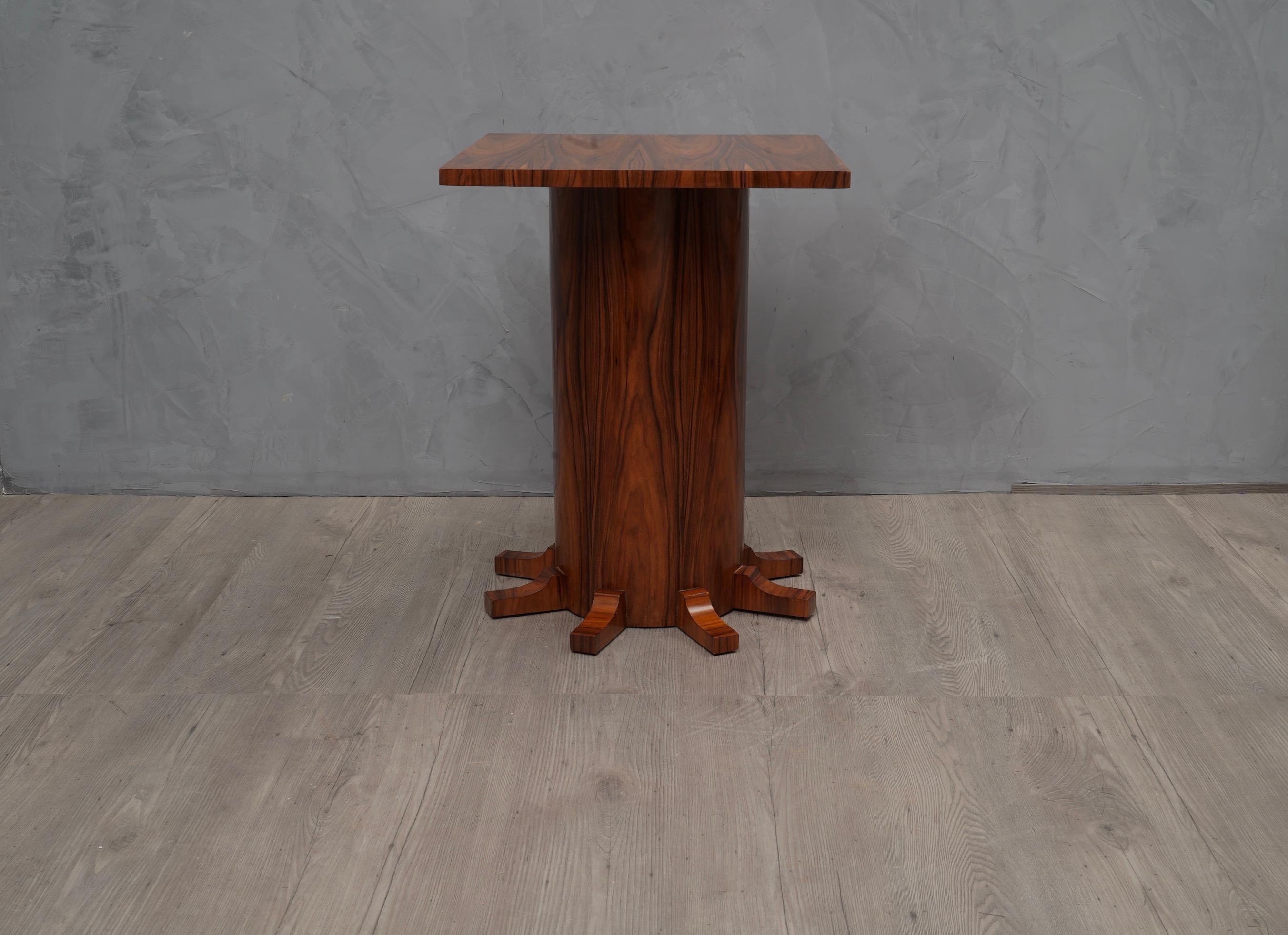 Pair of Art Deco Square Walnut Wood Side Tables, 1920 2
