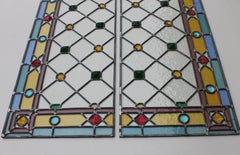 Pair of Art Deco Italian Stained Glass Panels, 1935 circa.