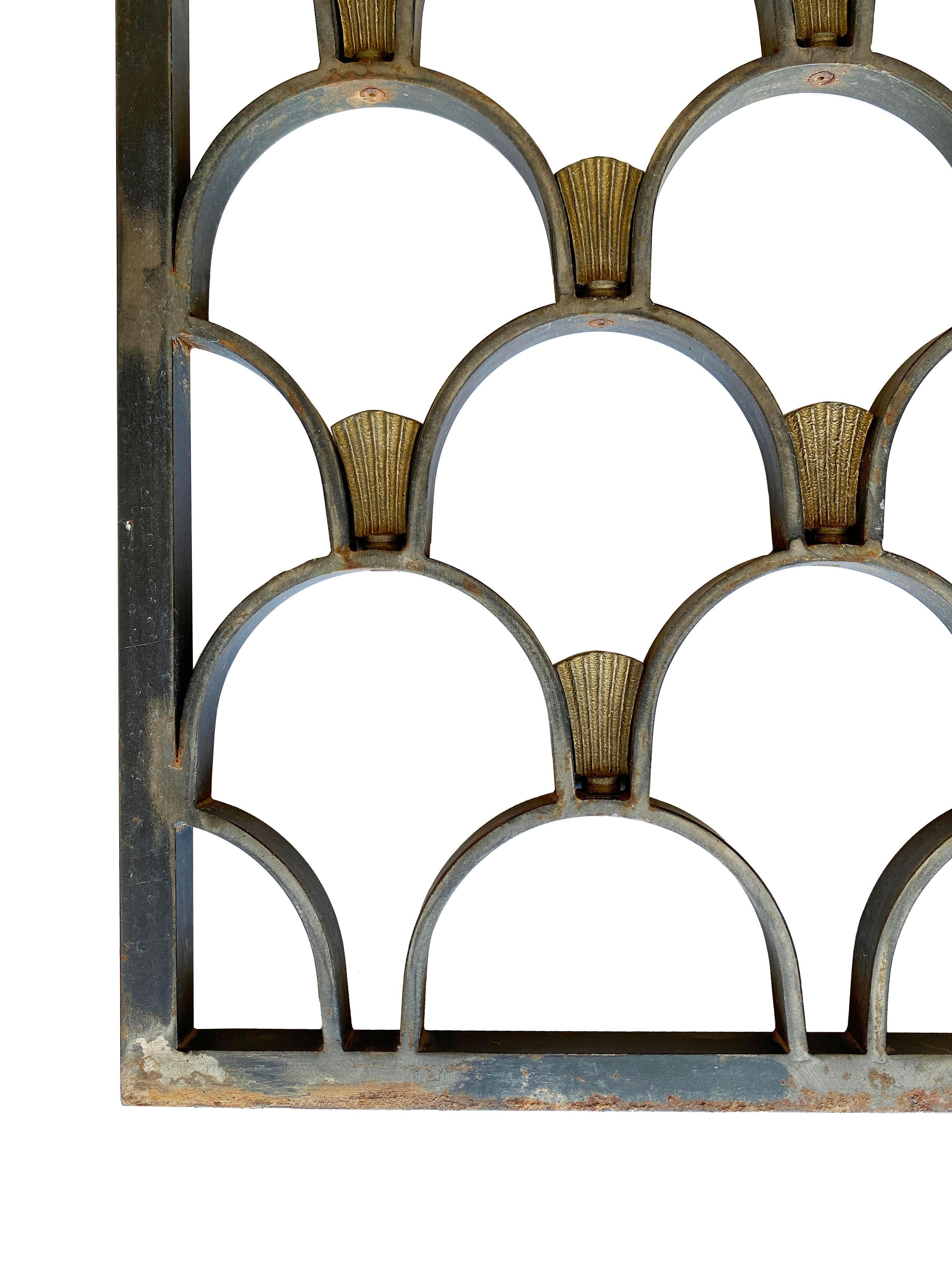 Pair of Art Deco Steel & Brass Garden Panels in vendita 3