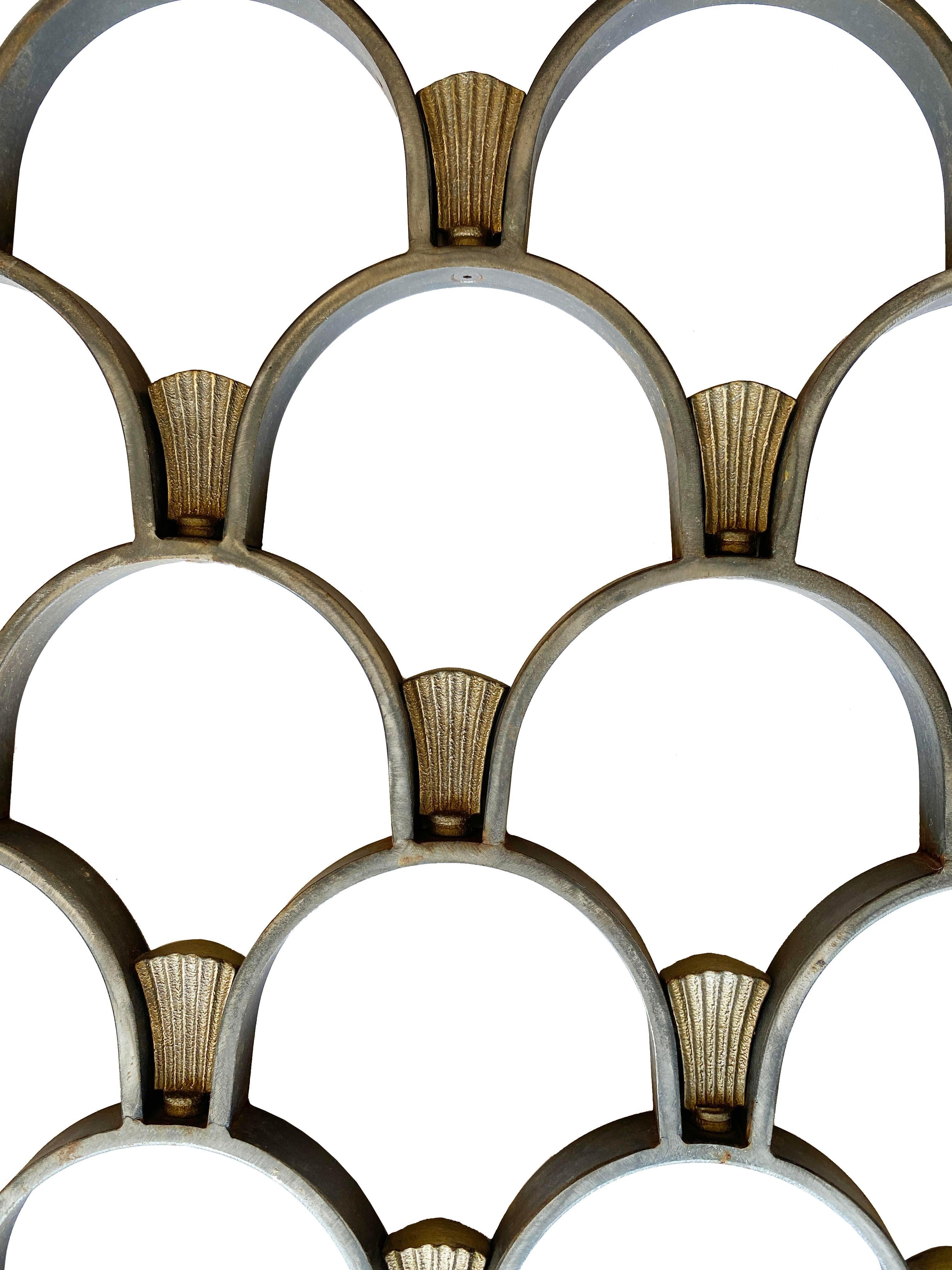 Pair of Art Deco Steel & Brass Garden Panels in vendita 5