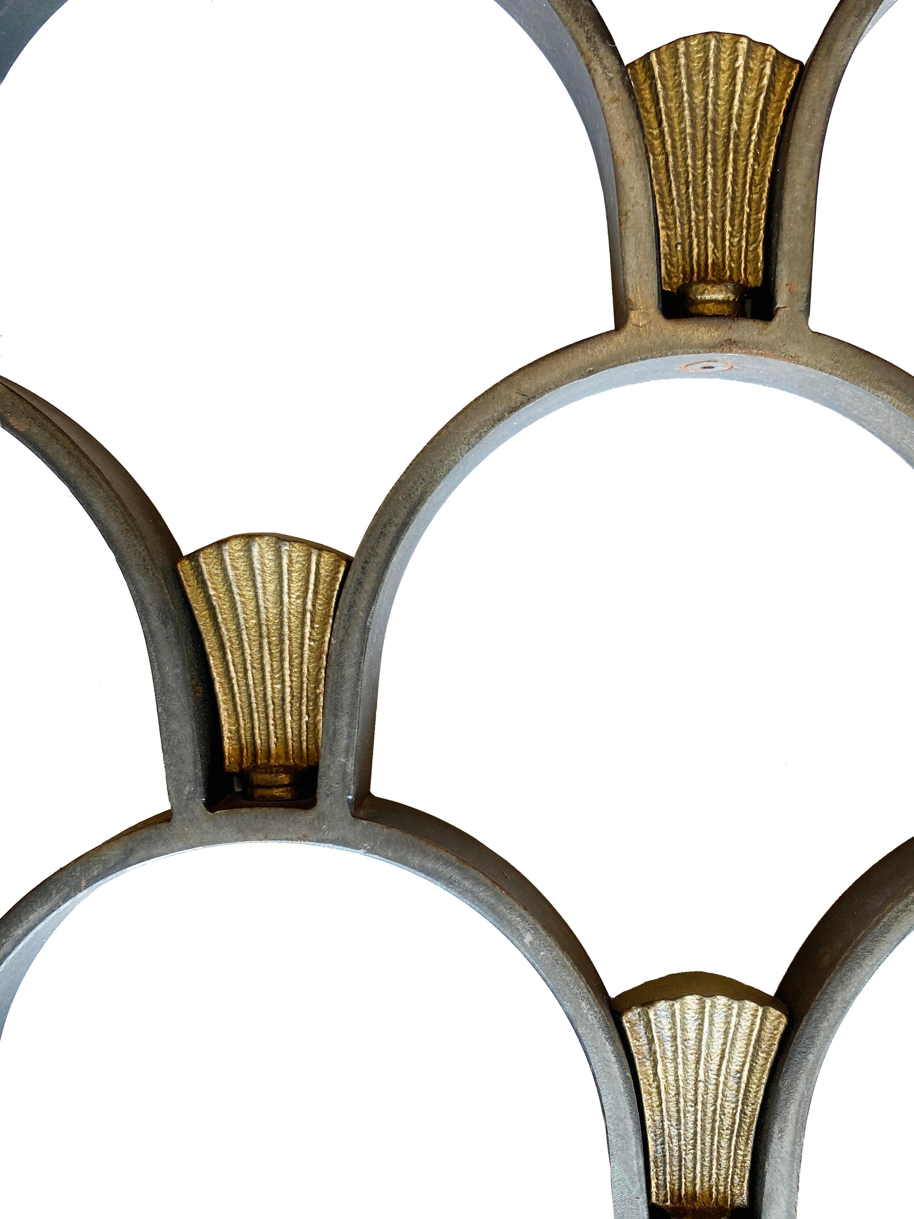 Pair of Art Deco Steel & Brass Garden Panels in vendita 6