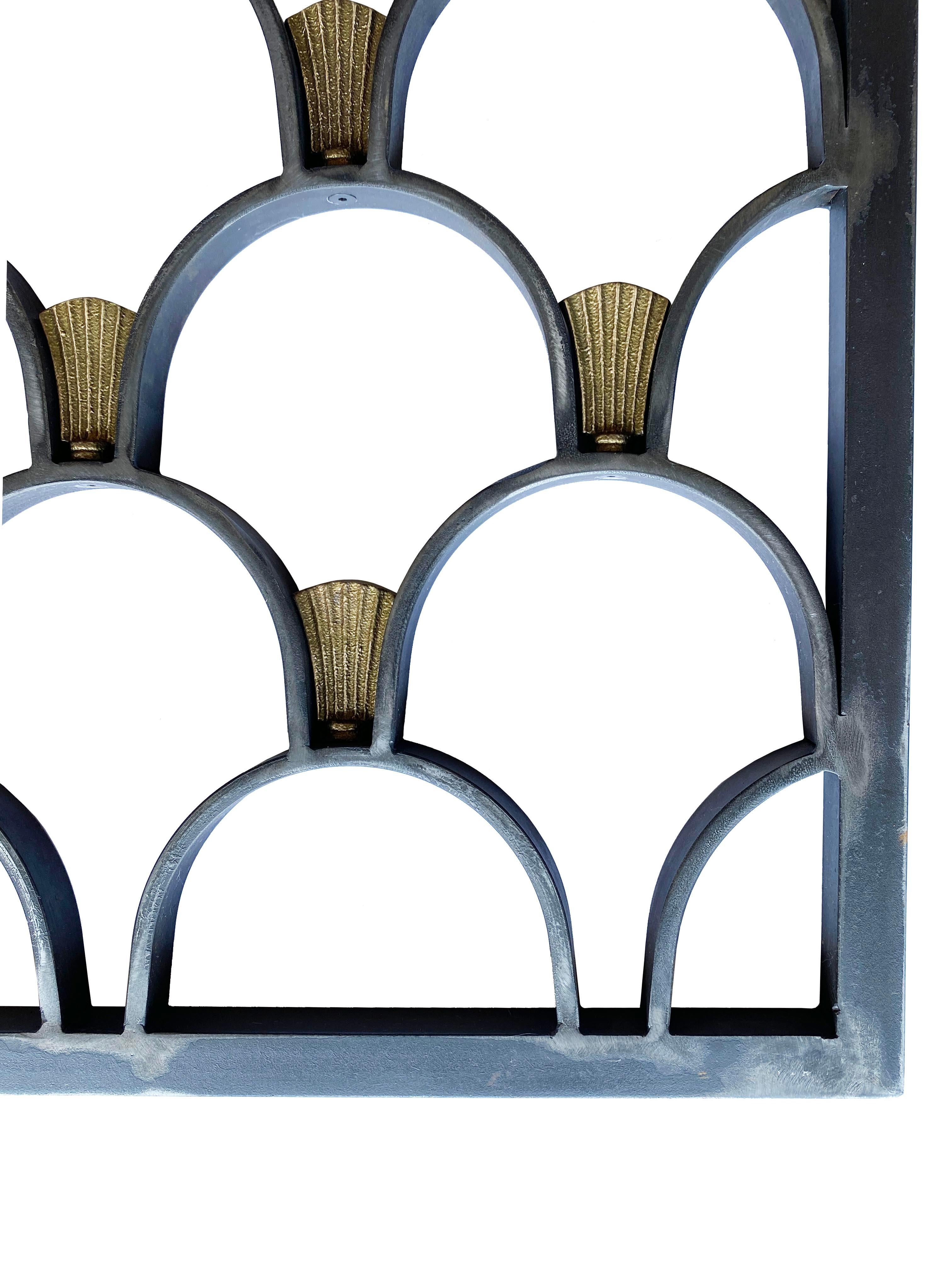 Pair of Art Deco Steel & Brass Garden Panels In condizioni buone in vendita a Scottsdale, AZ