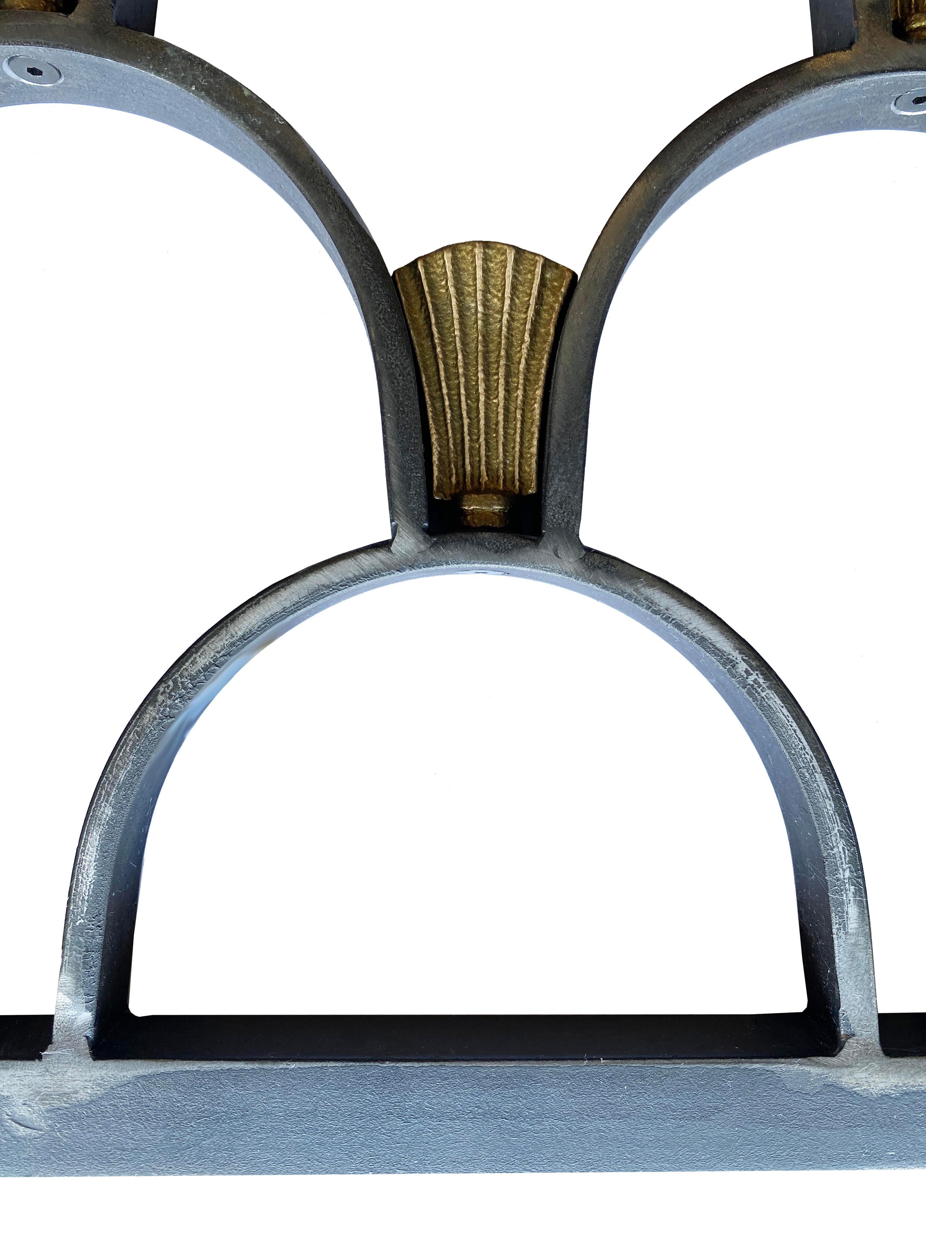 Pair of Art Deco Steel & Brass Garden Panels in vendita 1