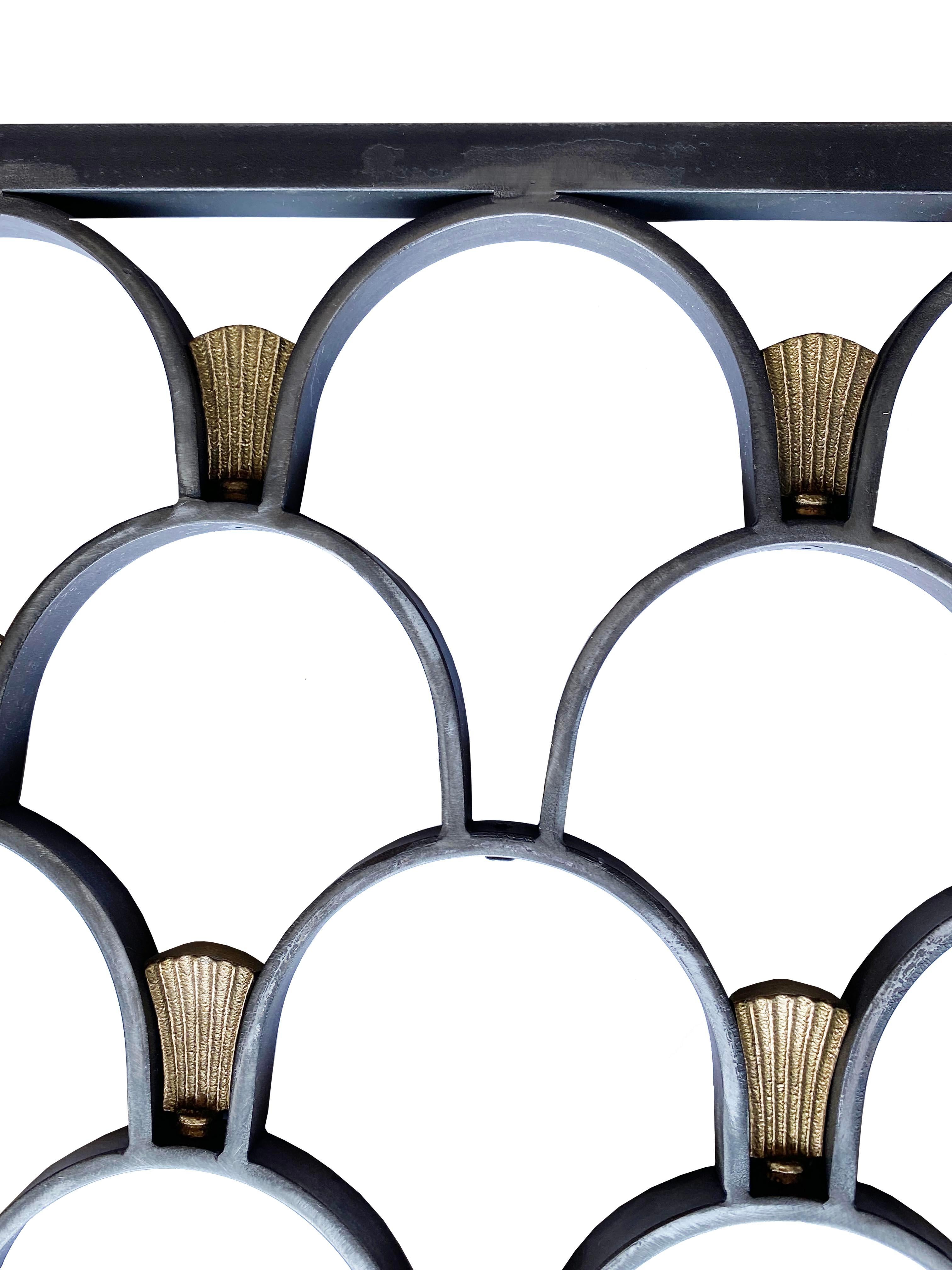 Pair of Art Deco Steel & Brass Garden Panels in vendita 2