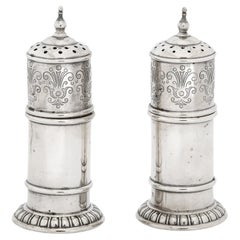 Pair of Art Deco Sterling Salt and Pepper Shakers by Rogers, Lunt and Bowlen Co.