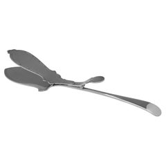 Pair of art deco sterling silver asparagus serving tongs made in 1931