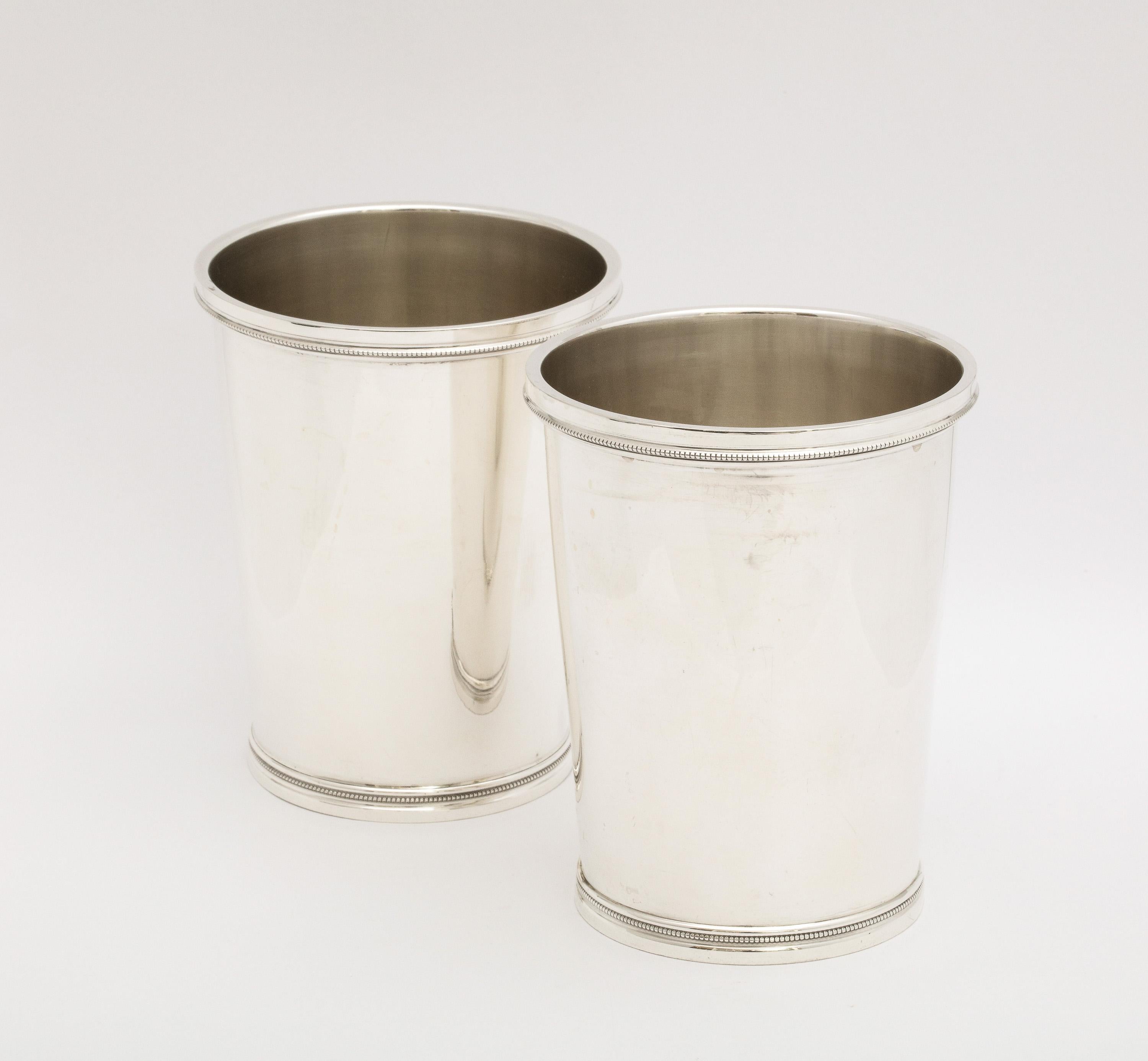 American Pair of Art Deco Sterling Silver Mint Julep Cups