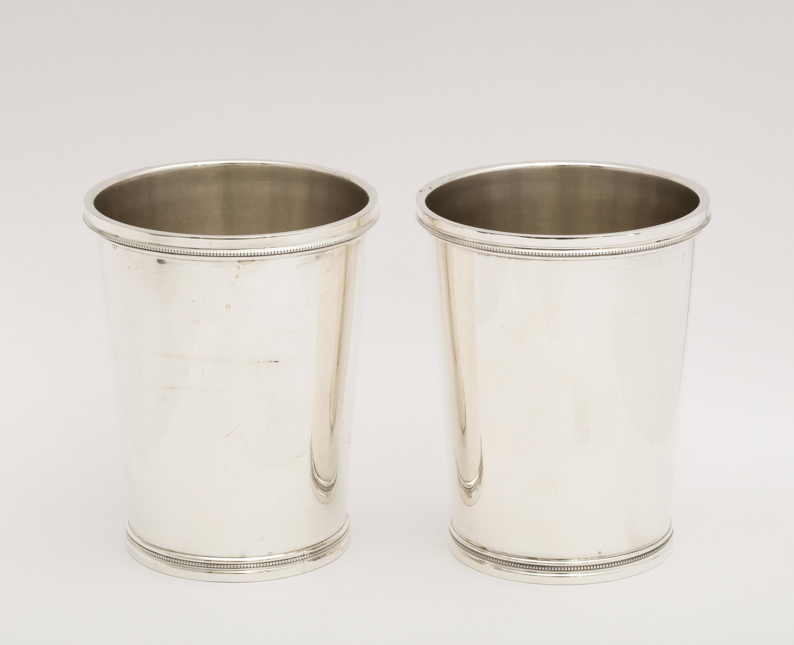 Pair of Art Deco Sterling Silver Mint Julep Cups 3