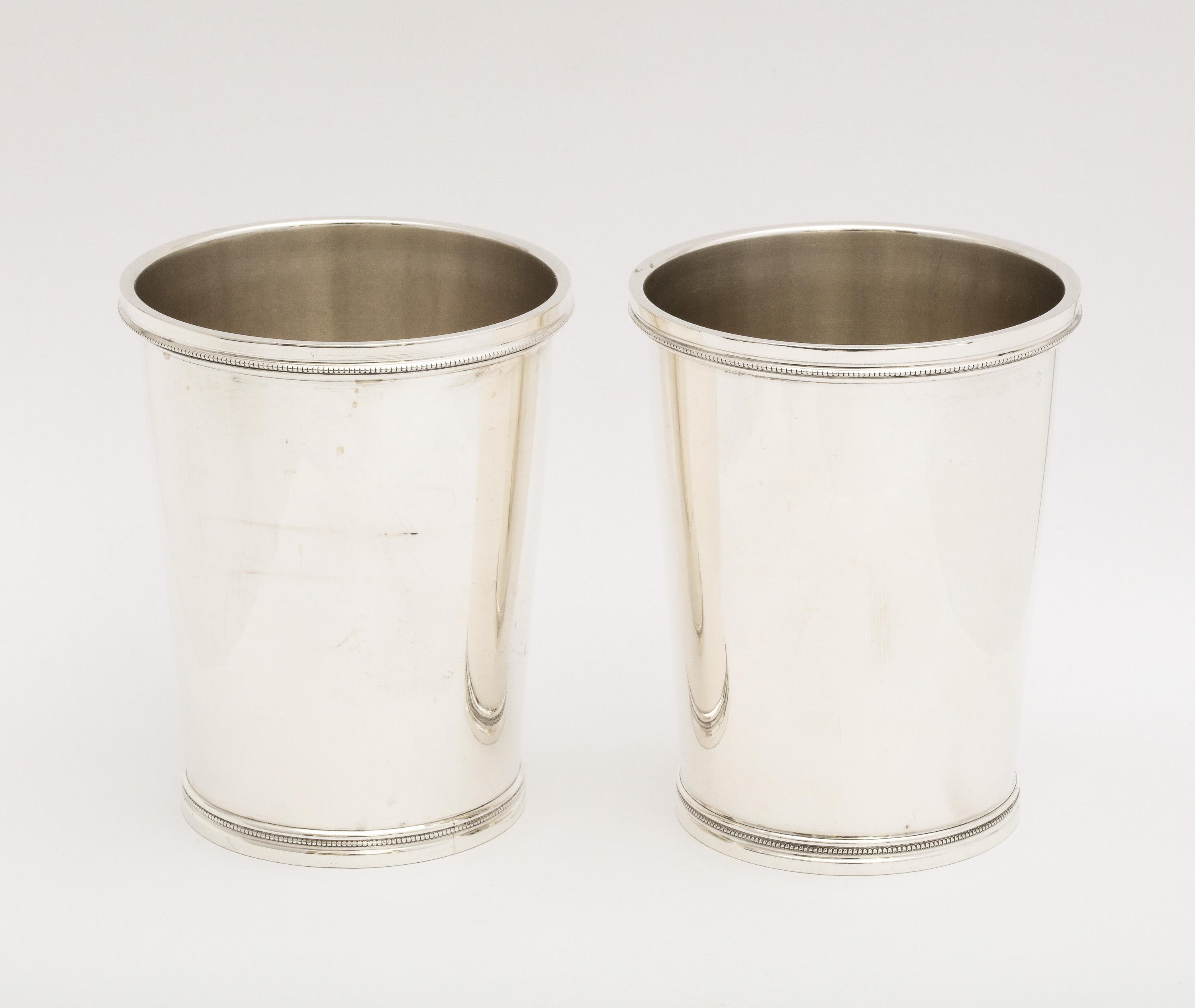 Pair of Art Deco Sterling Silver Mint Julep Cups 4