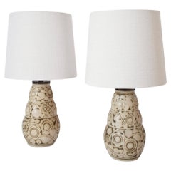 Paar Art-Déco-Lampen aus Steingut, 1930er Jahre