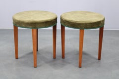 Pair of Art Deco Stools, Czechoslovakia, 1940s